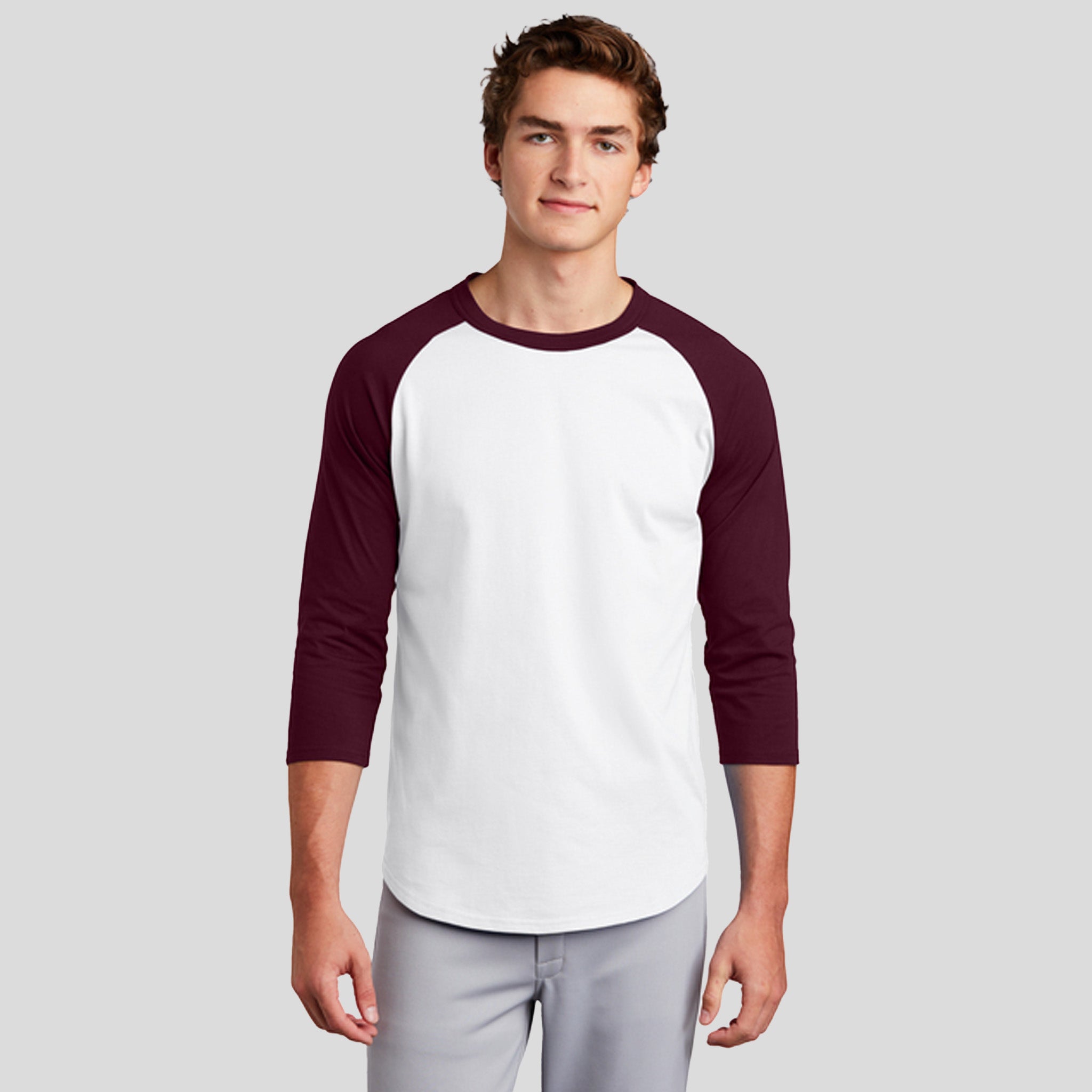 Colorblock Raglan Jersey | White/Maroon