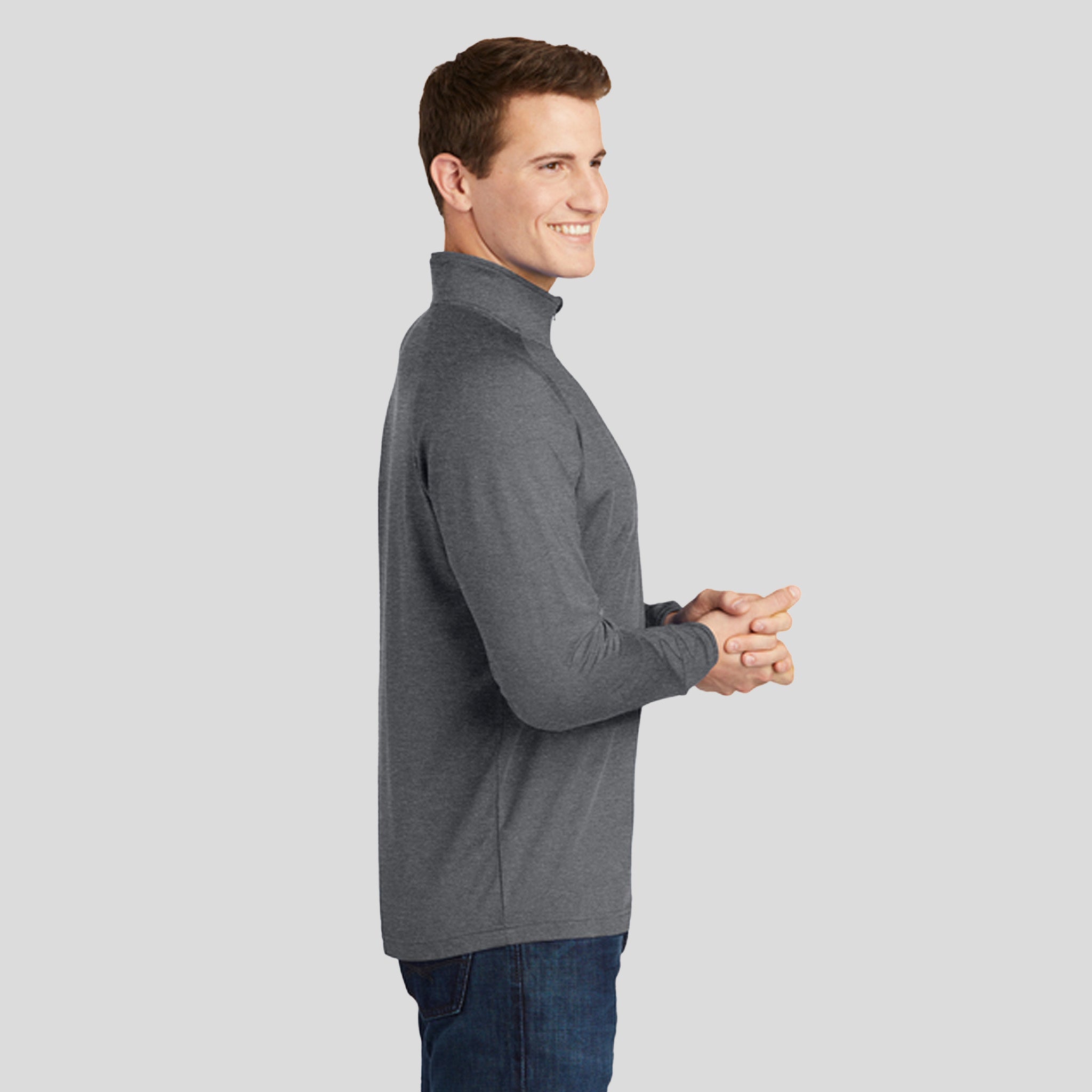 Sport-Wick® Stretch 1/4-Zip Pullover | Charcoal Grey Heather