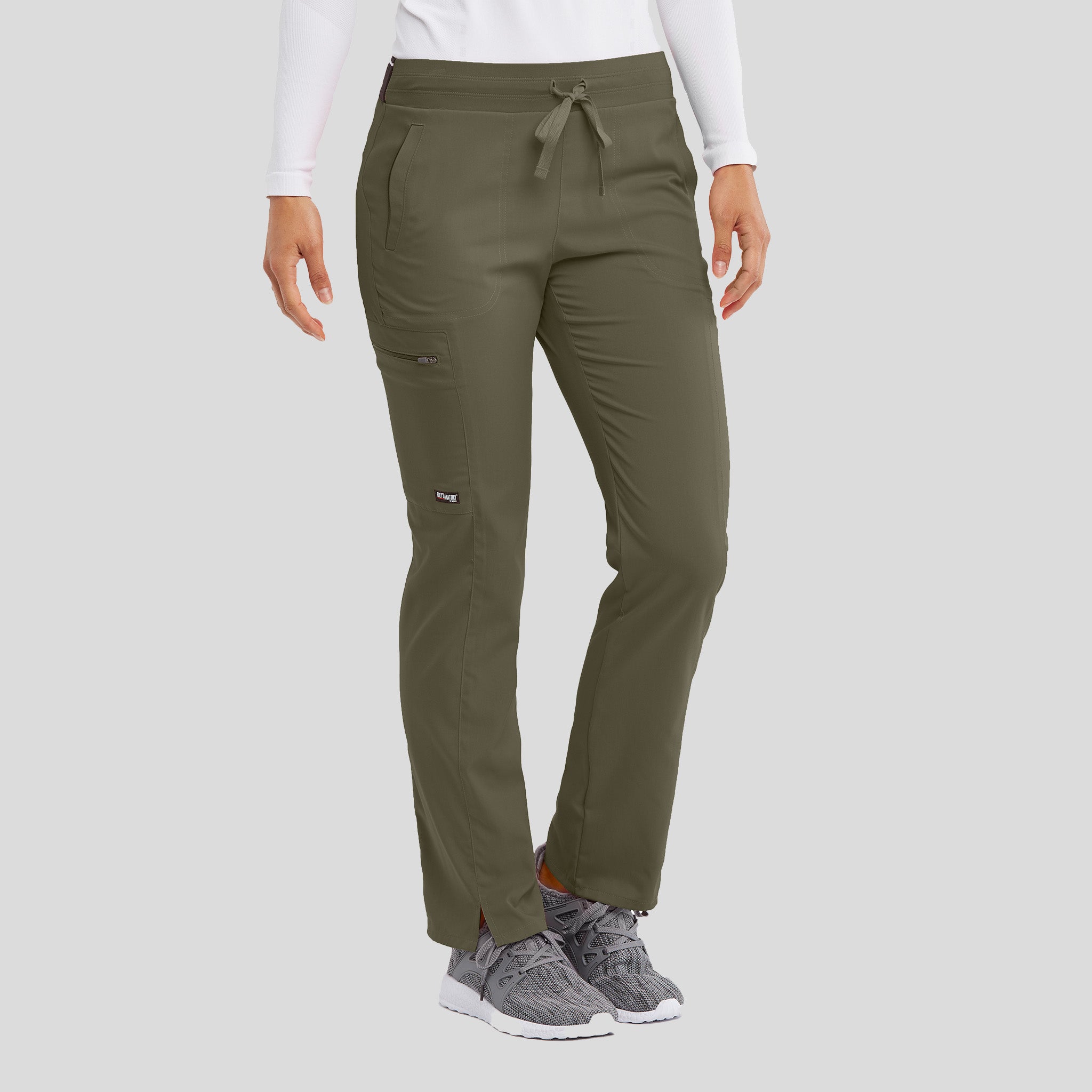 Kim 3-Pocket Mid-Rise Straight Leg Scrub Pant | Olive