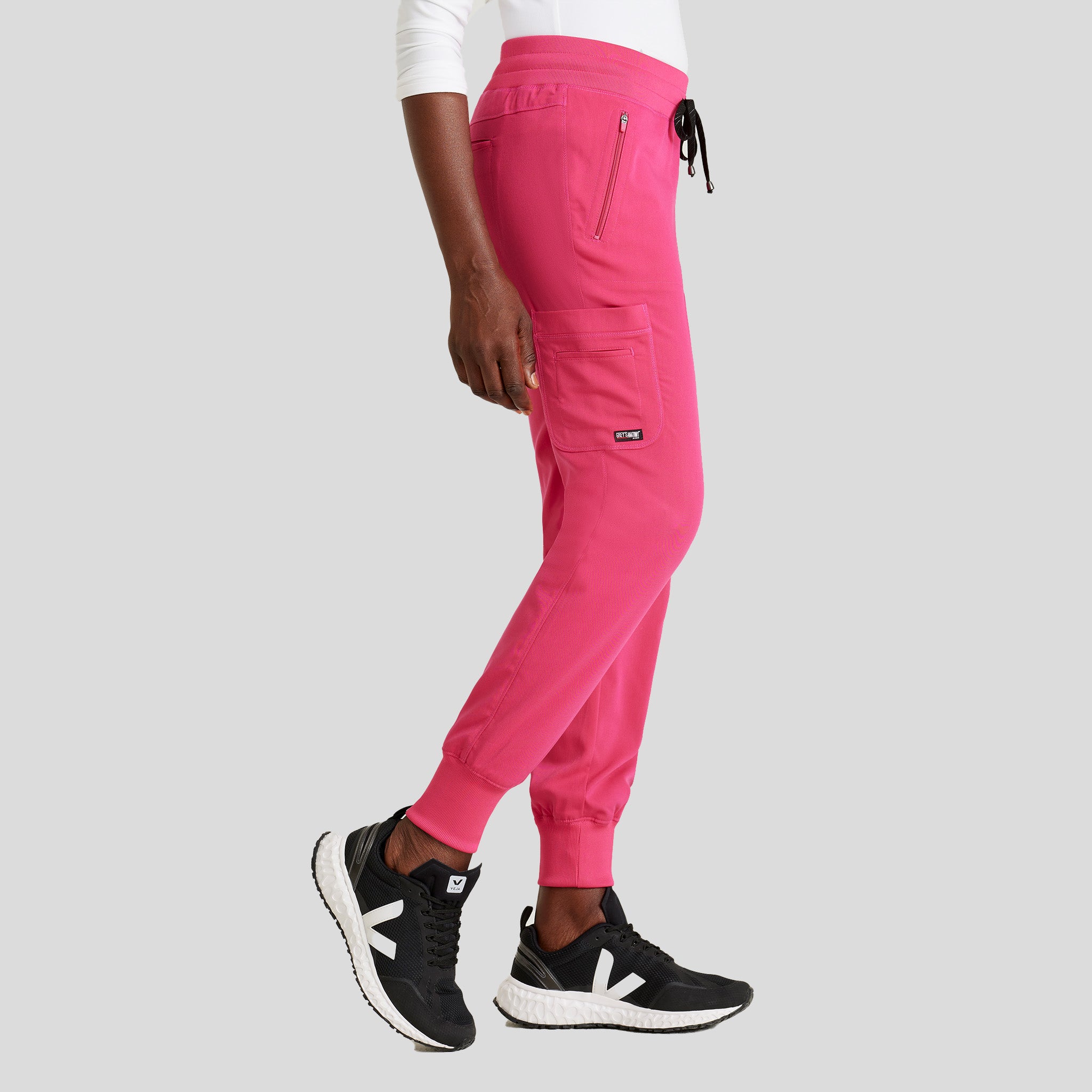 Eden 5-Pocket Mid-Rise Jogger Scrub Pant | Pink