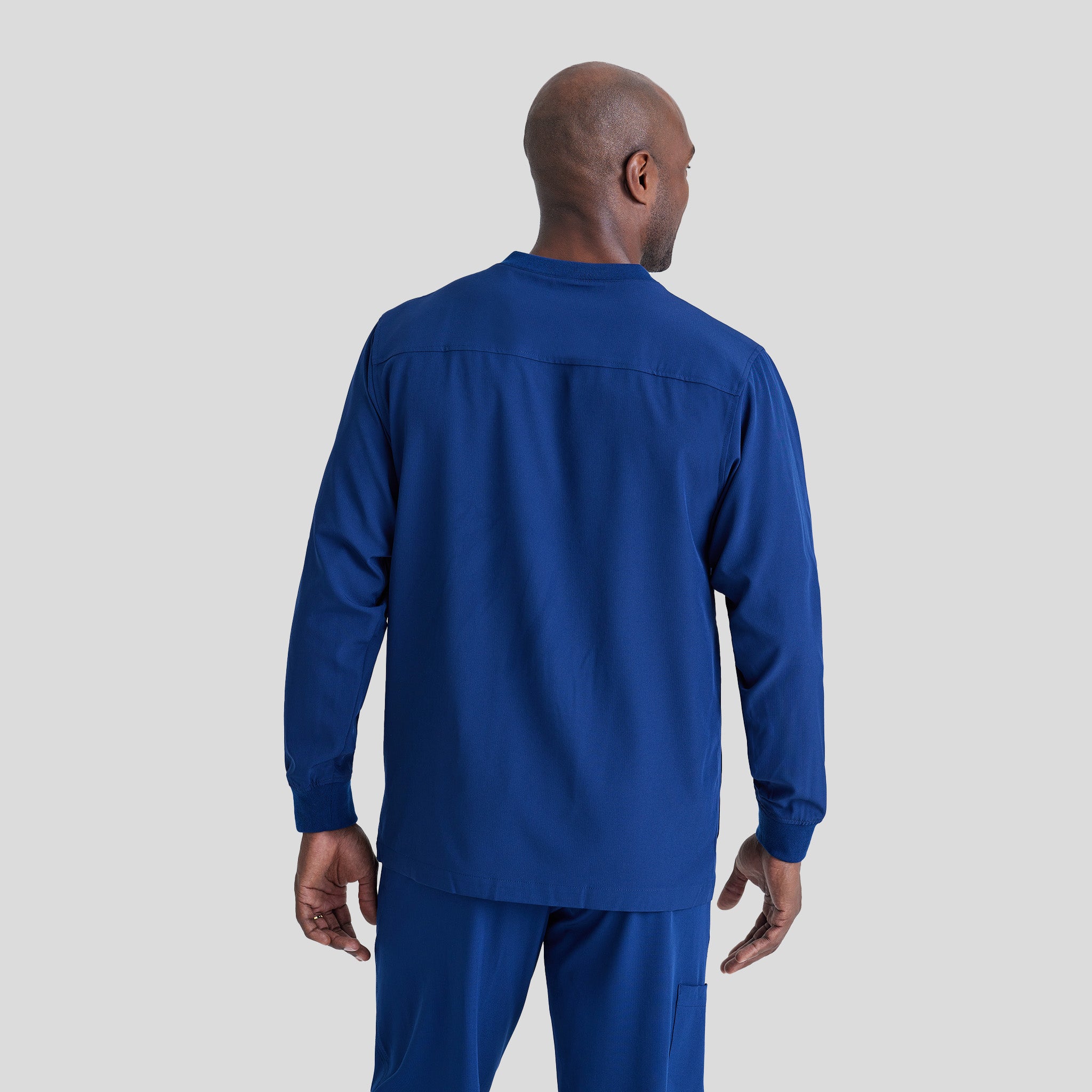 Men's Structure 3-Pocket Crewneck Warmup Scrub Jacket | Navy