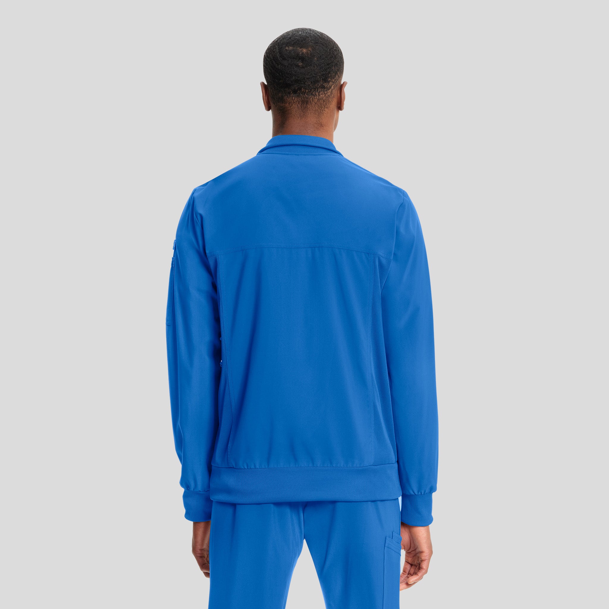 Infinity Men's Zip Front Solid Scrub Jacket | Royal