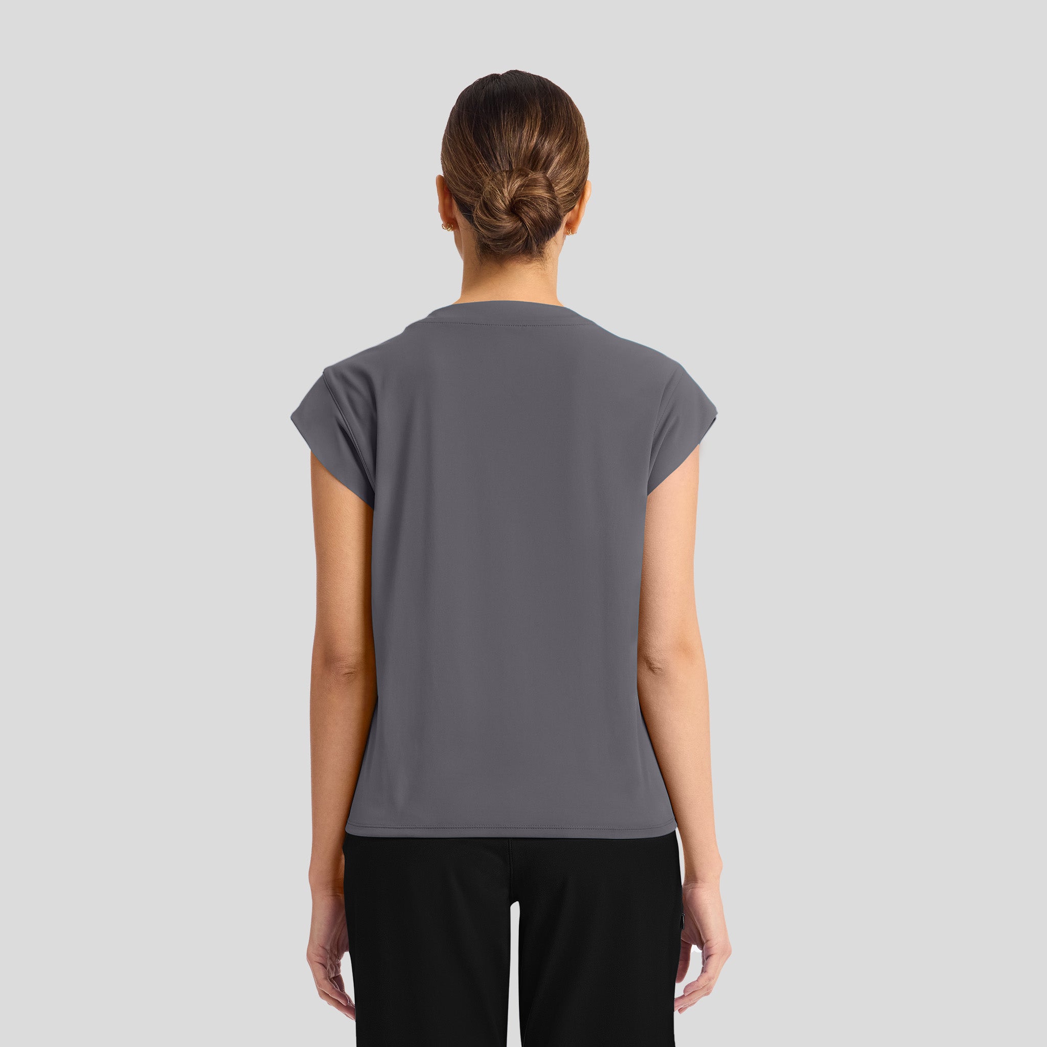 Achieve Crew Neck Scrub Top | Pewter