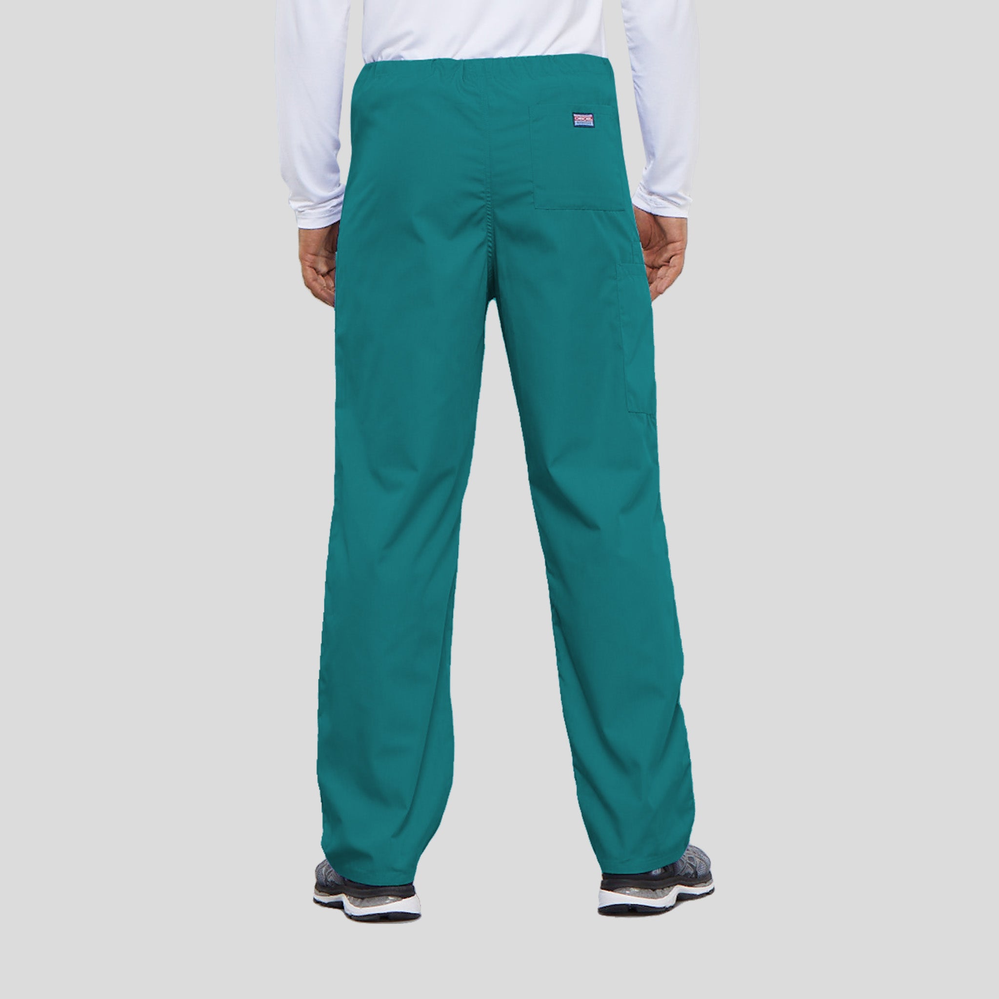 Unisex Drawstring Cargo Scrub Pant | Teal