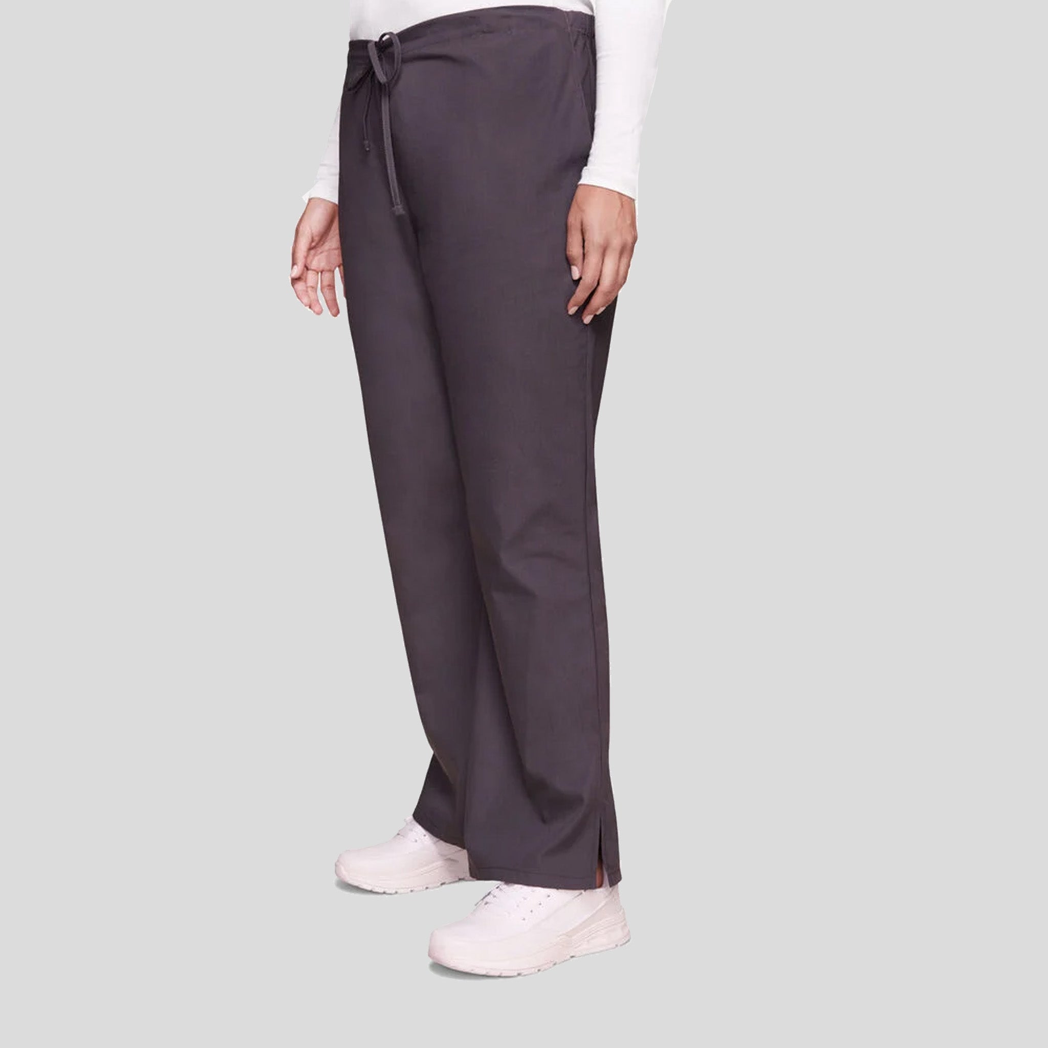 Natural Rise Flare Leg Drawstring Pant | Pewter