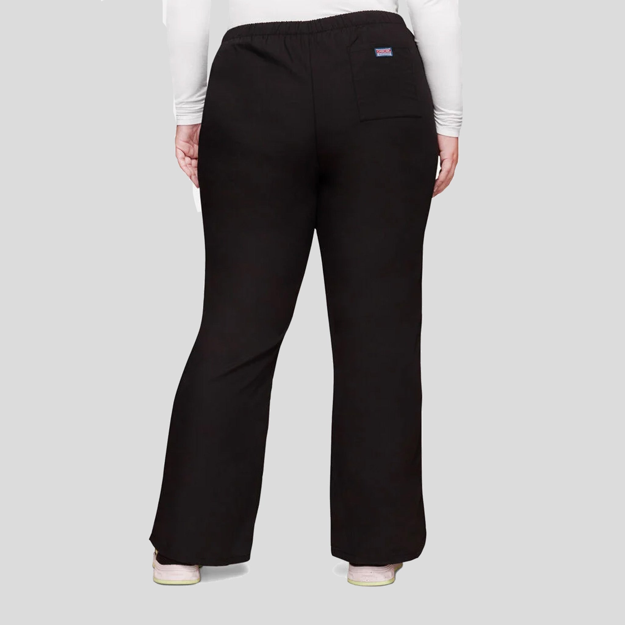 Natural Rise Flare Leg Drawstring Pant | Black