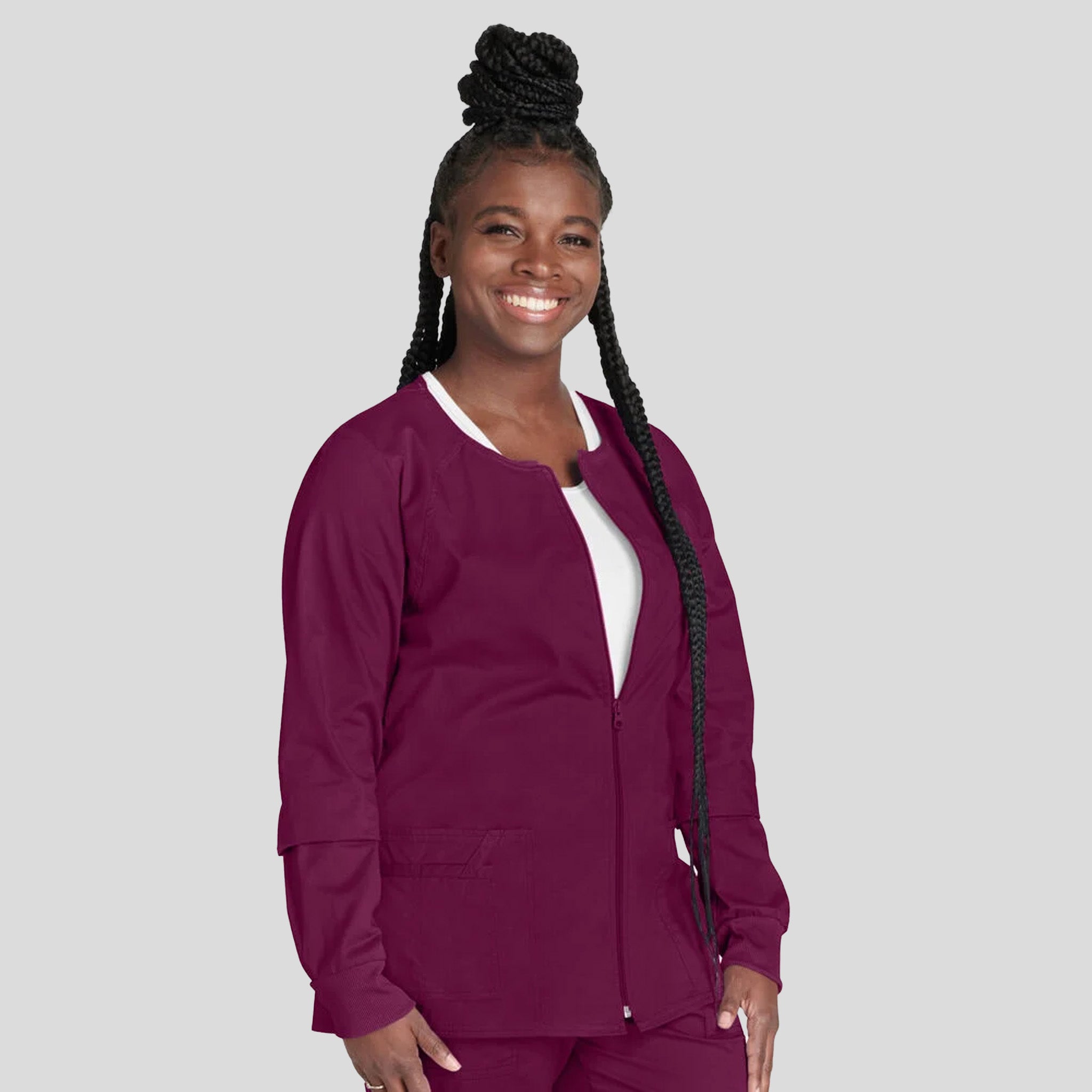 Women's Zip Front Warm Up | Wine