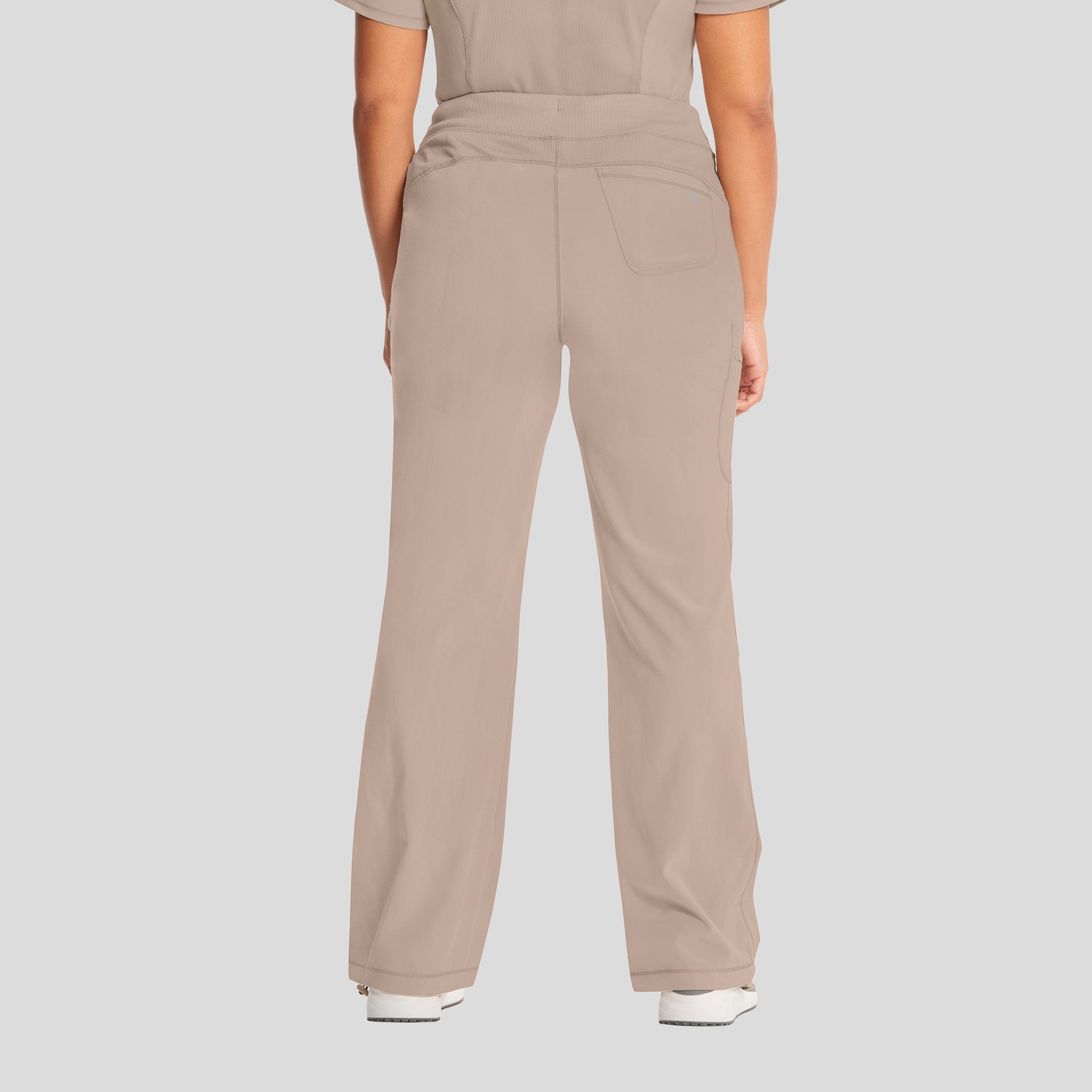 Rib Knit Drawstring Waist Scrub Pant | Khaki