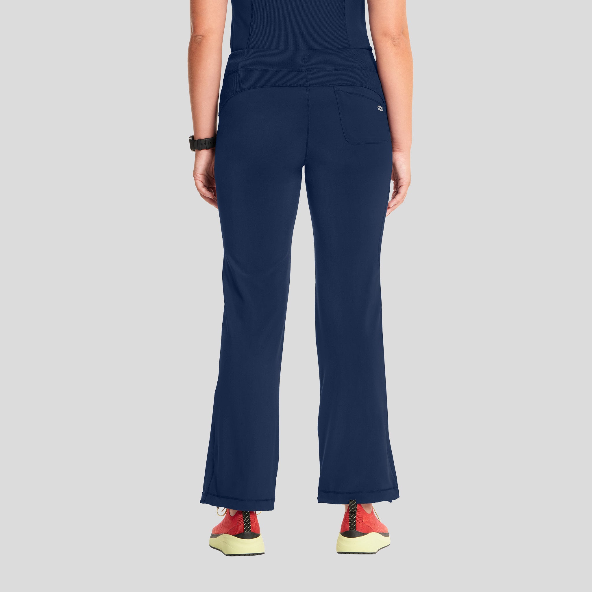 Rib Knit Drawstring Waist Scrub Pant | Navy