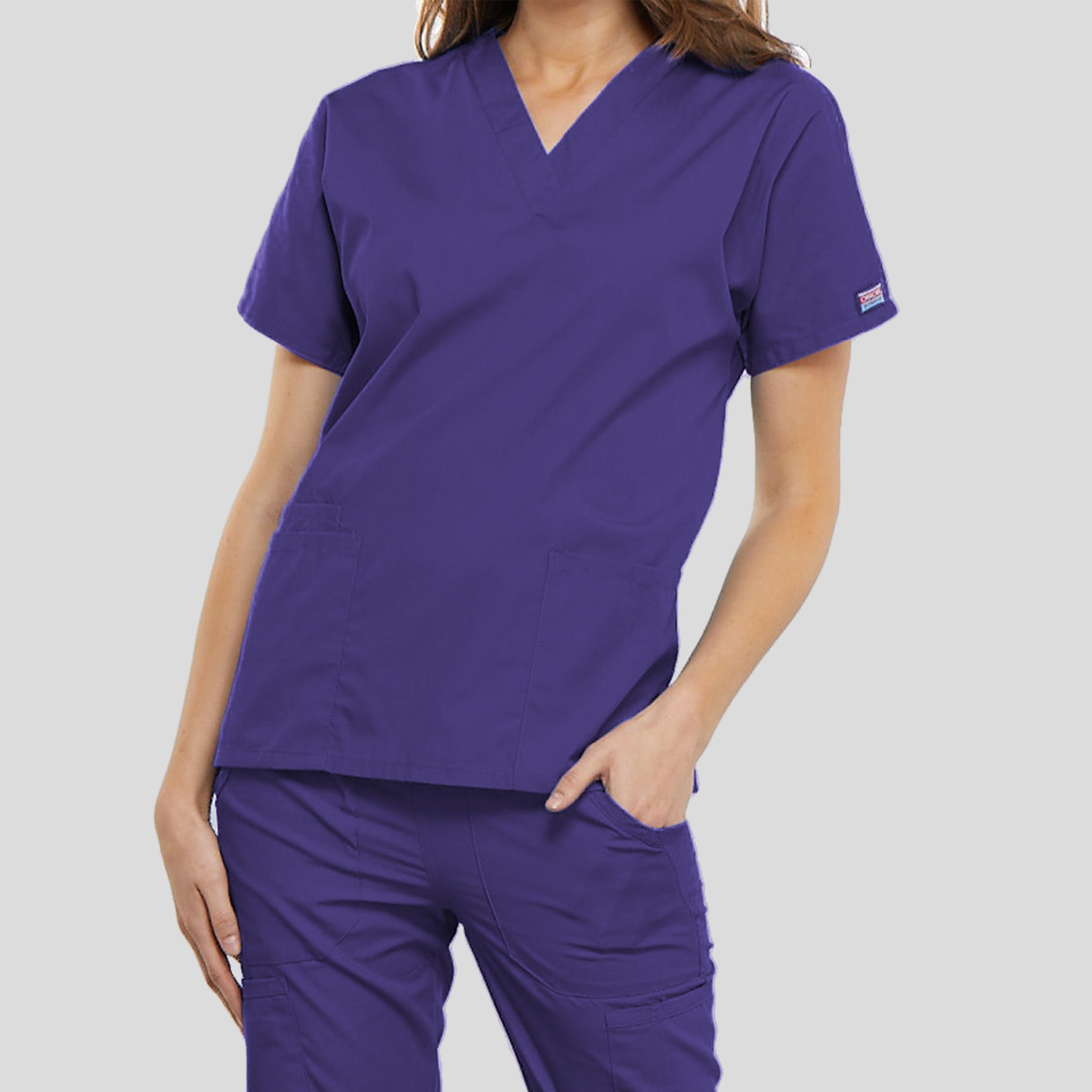 Women's V-Neck 2 Pocket | Grape