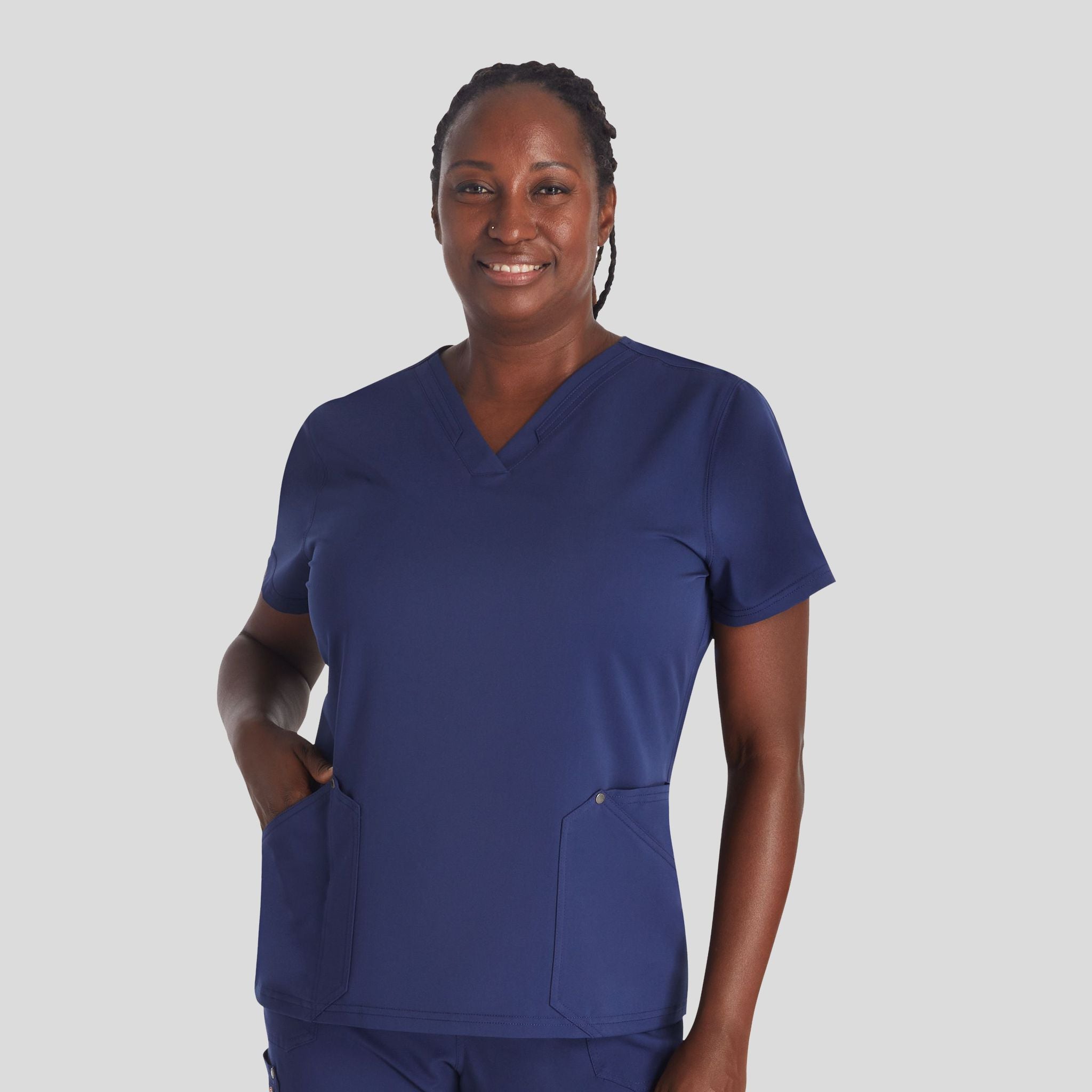 Women's V-Neck Scrub Top | Navy
