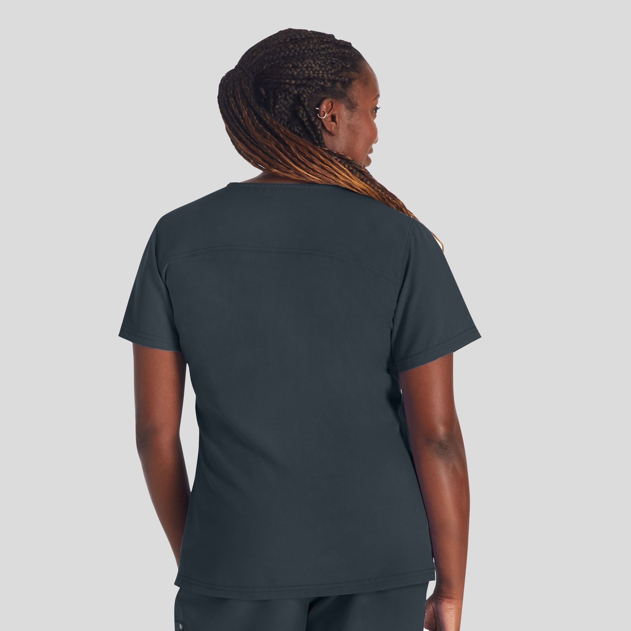 Women's V-Neck Scrub Top | Pewter