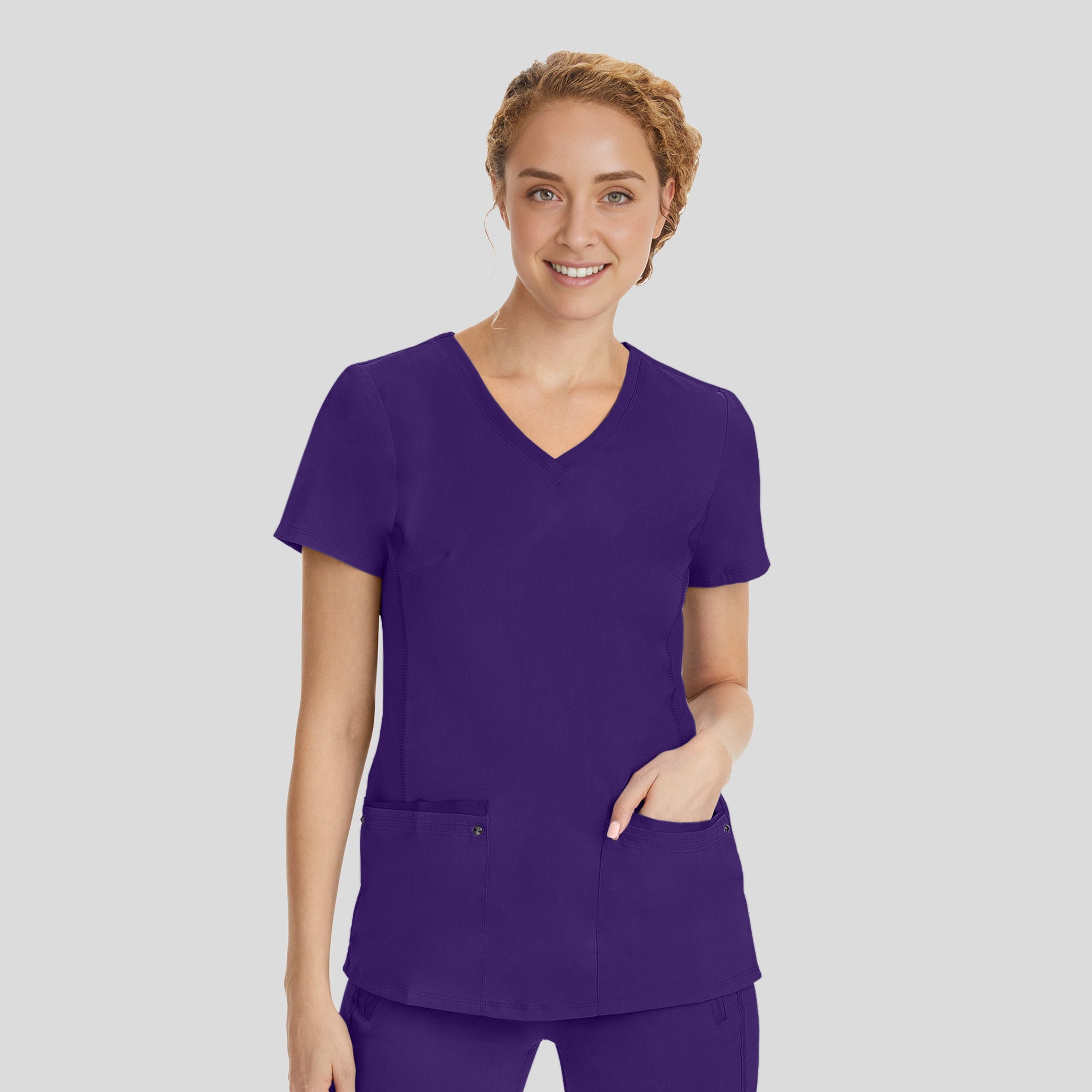 Juliet V-Neck Yoga Scrub Top | Grape
