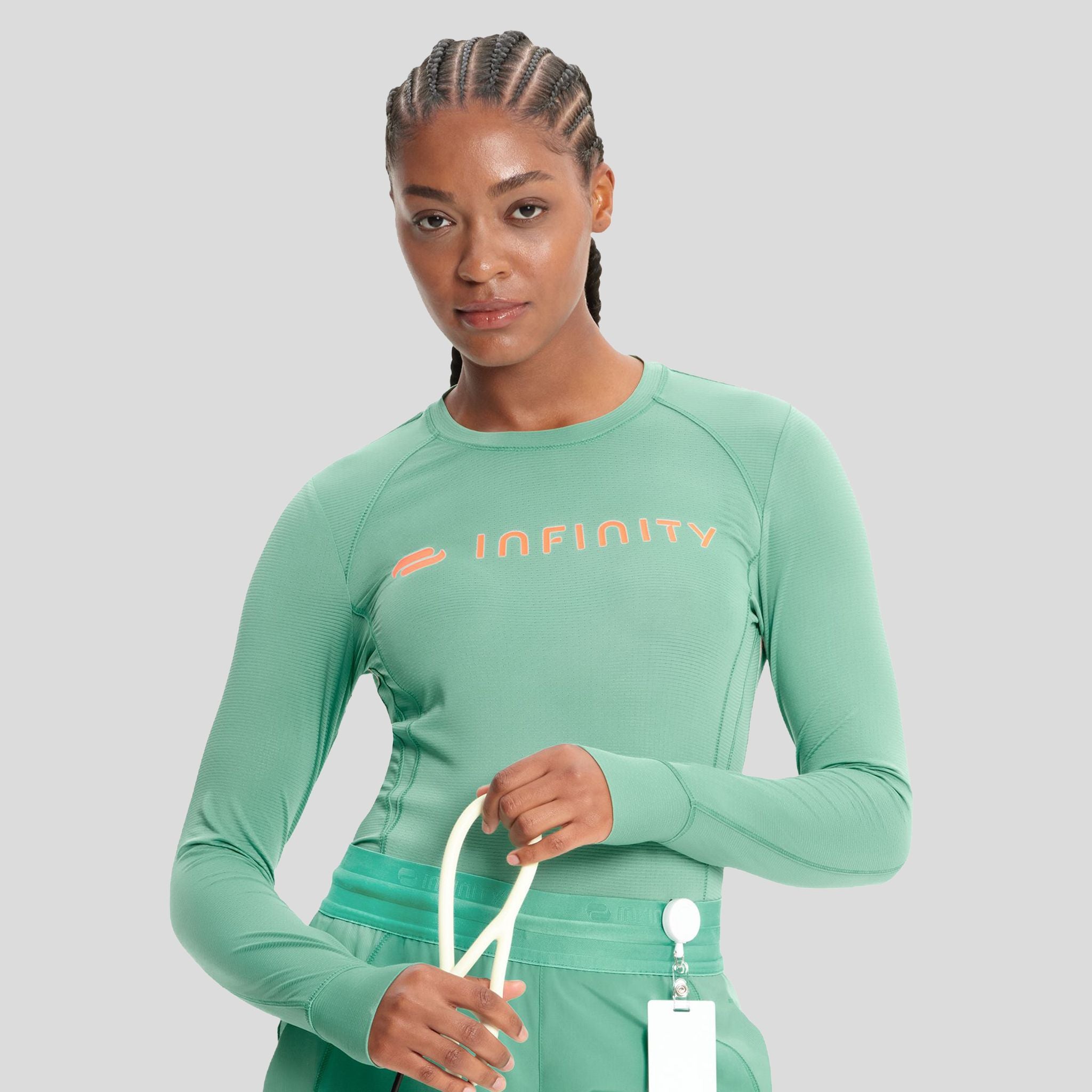 Long Sleeve Logo Performance Underscrub | Mint Cloud