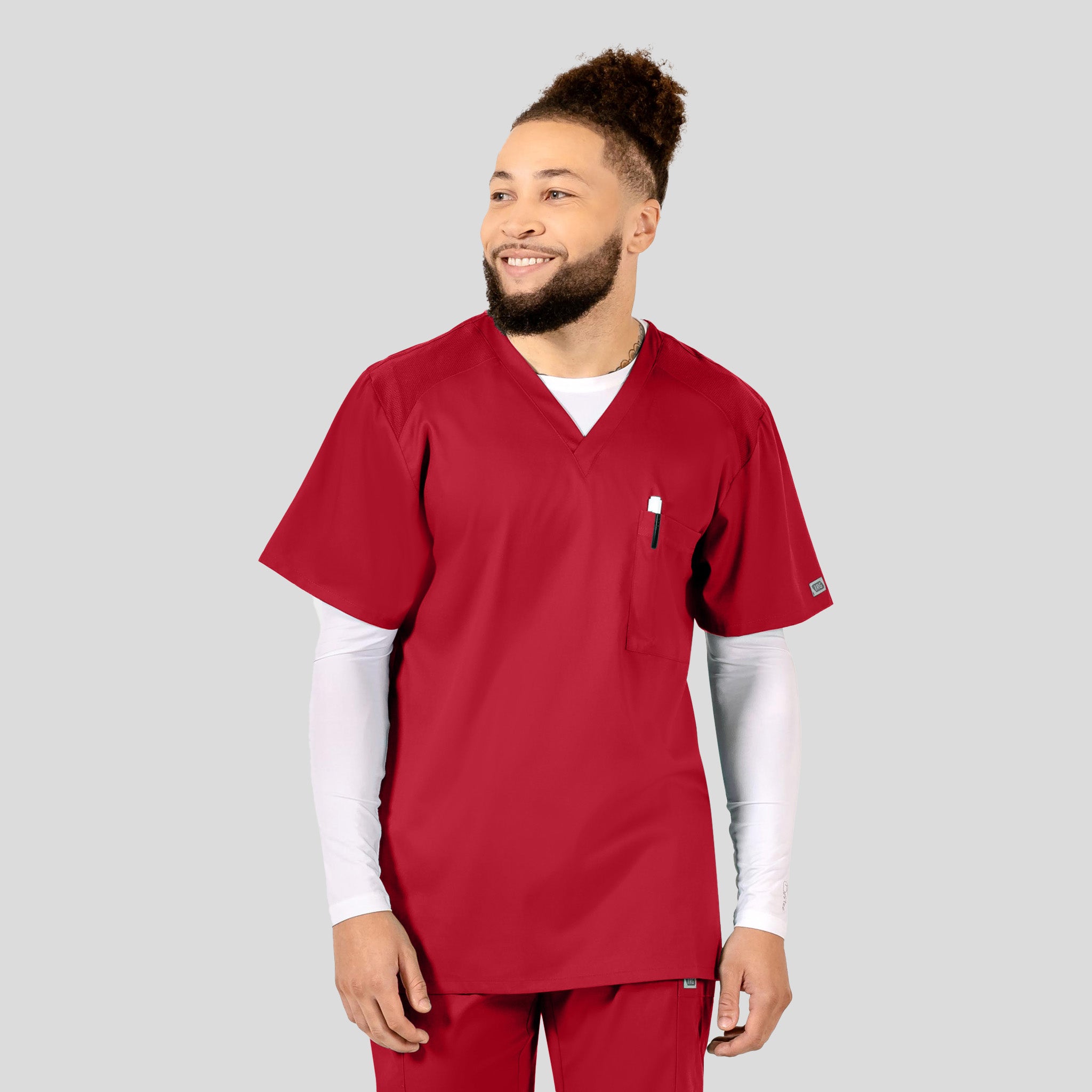 Men’s V-Neck Top | Red