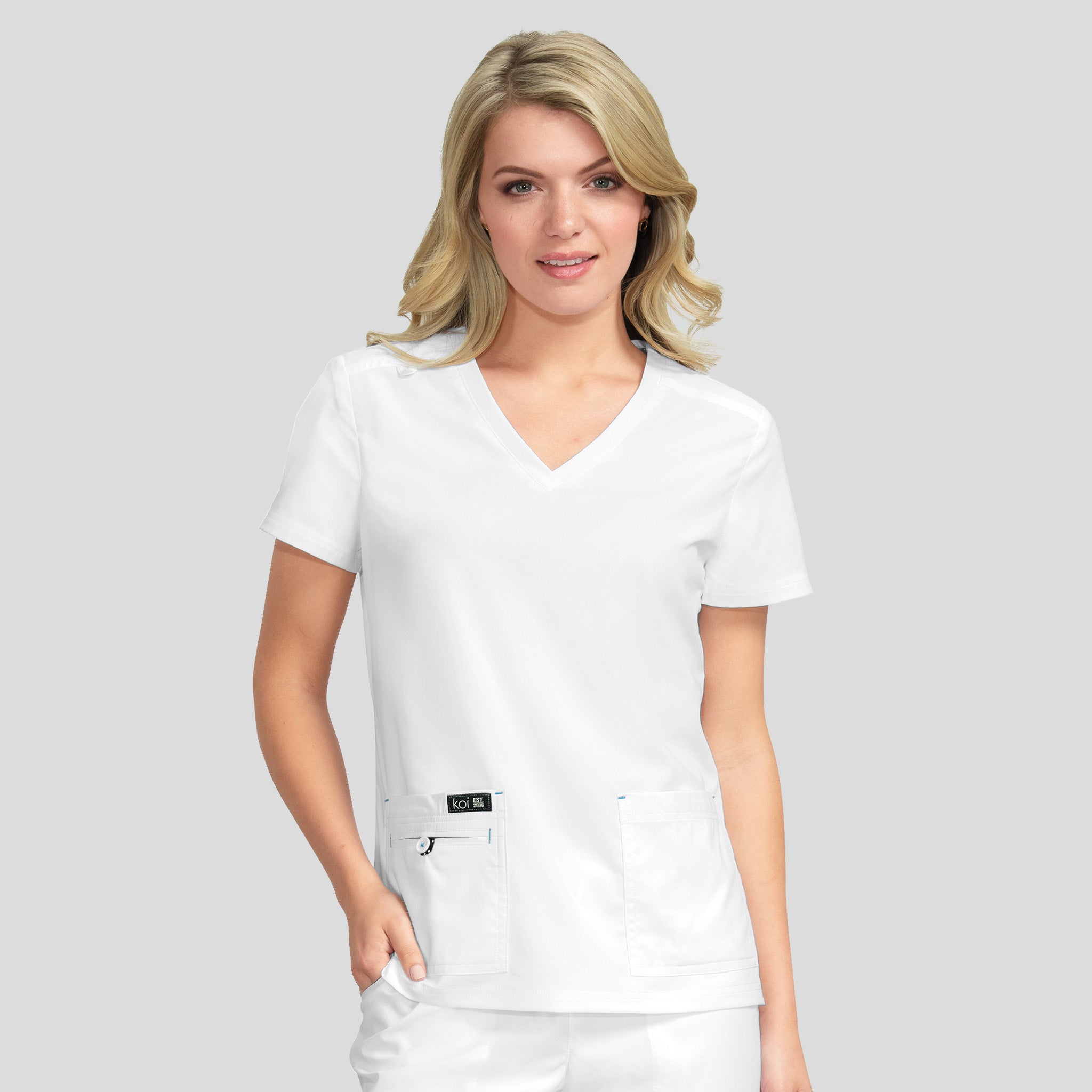 Becca Women's 4-Pocket Stretch Top | White