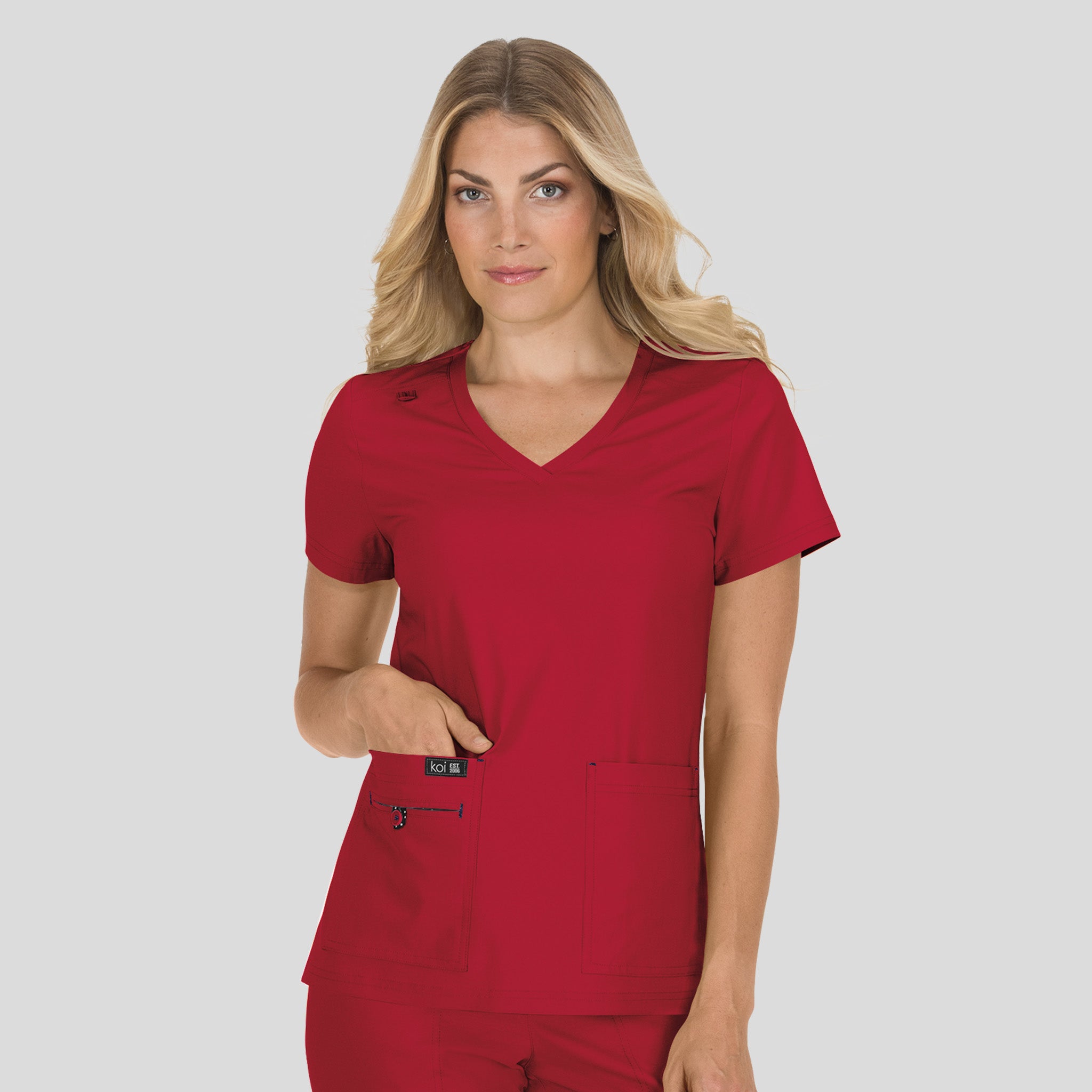 Becca Women's 4-Pocket Stretch Top | Ruby Red
