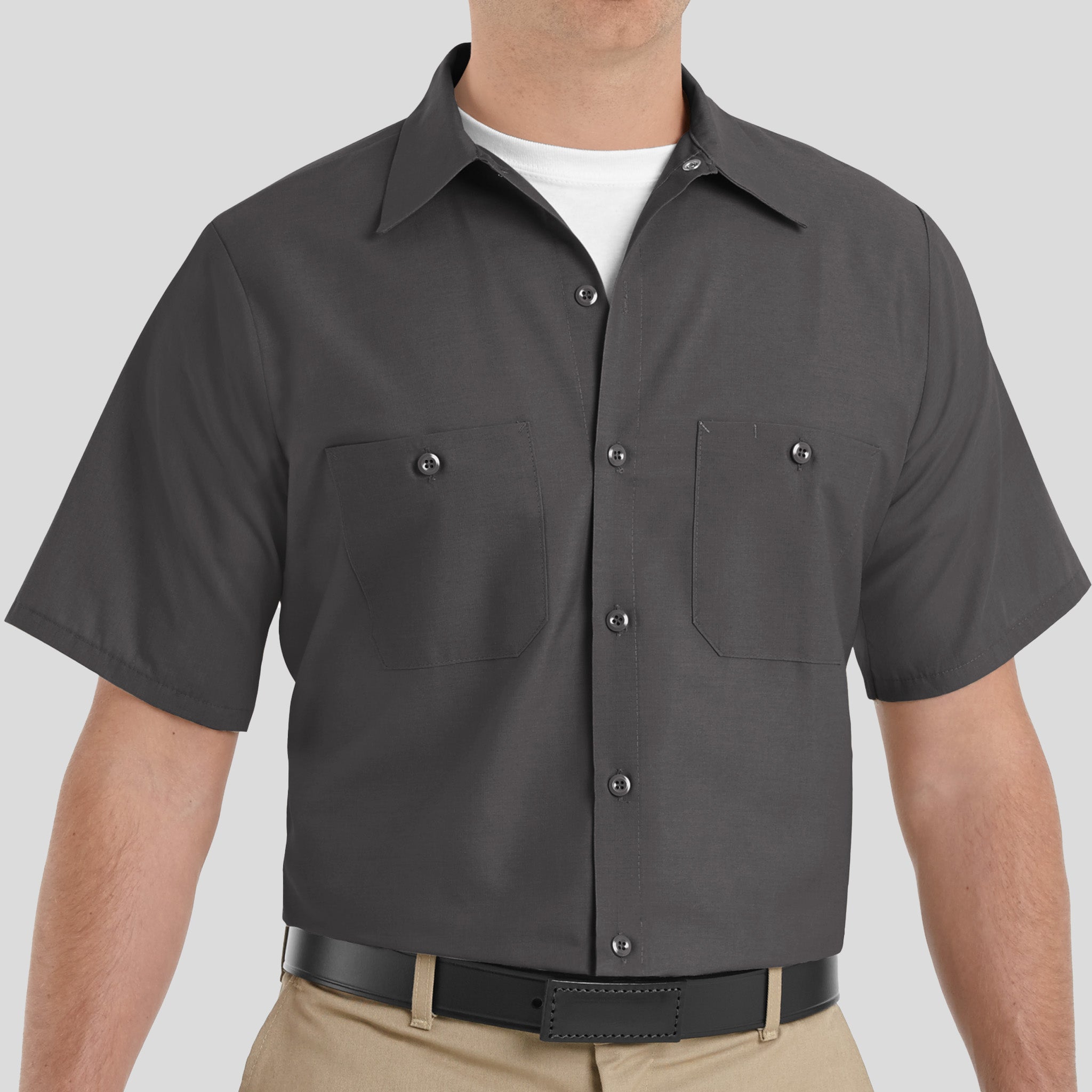 Men's Short Sleeve Industrial Work Shirt | Charcoal