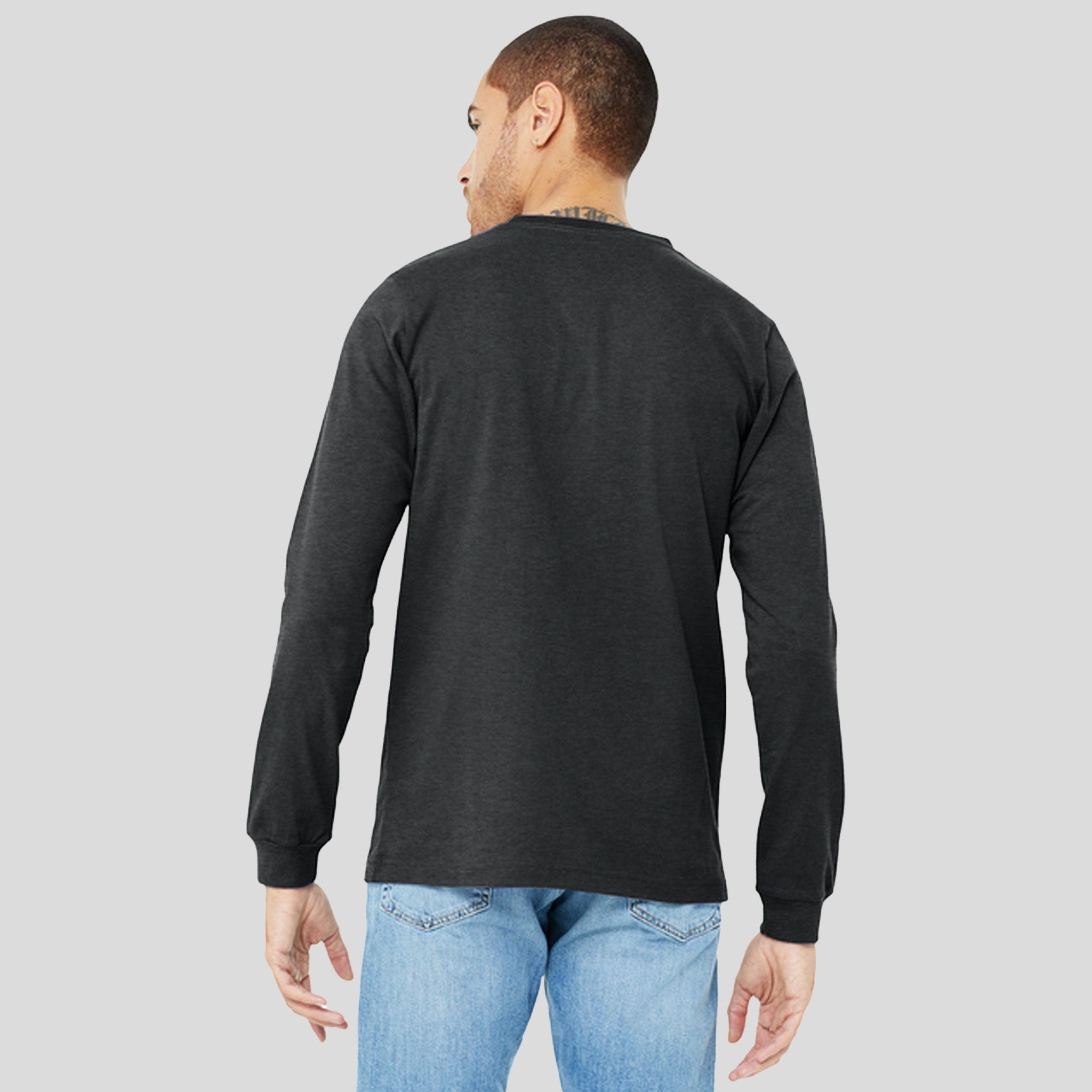 Unisex Heather CVC Long Sleeve Tee | Dark Grey Heather