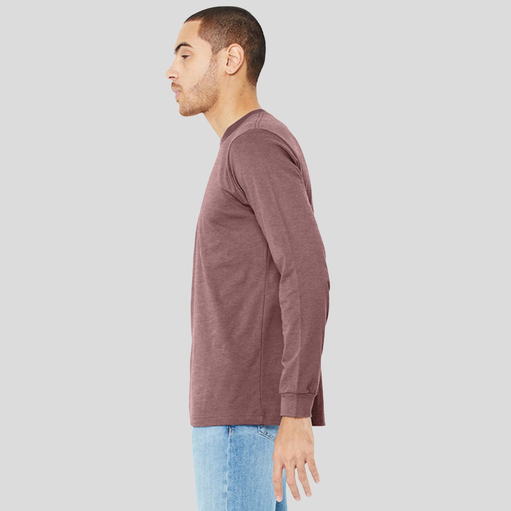 Unisex Heather CVC Long Sleeve Tee | Heather Mauve