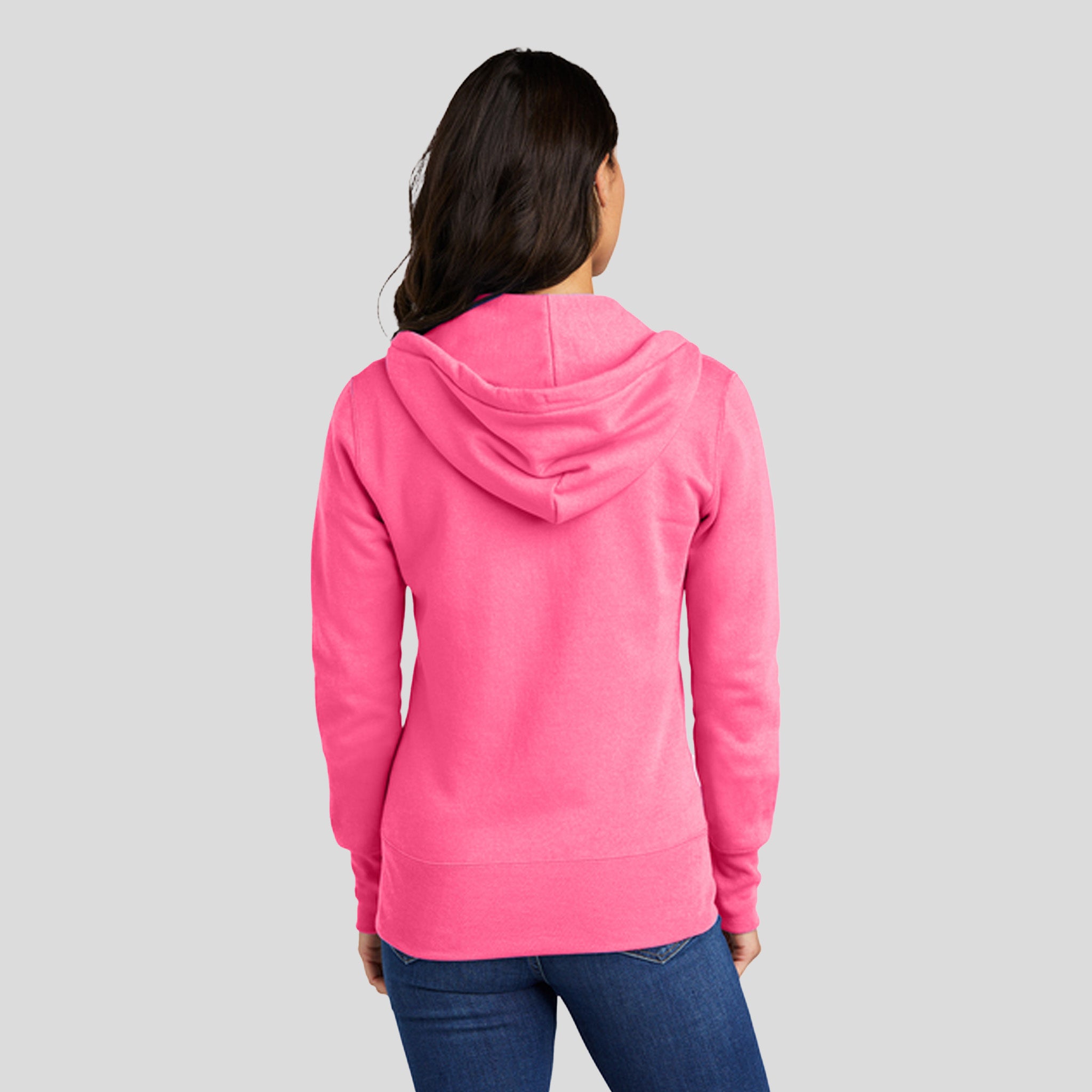 Women's Core Fleece Full-Zip Hooded Sweatshirt | Neon Pink