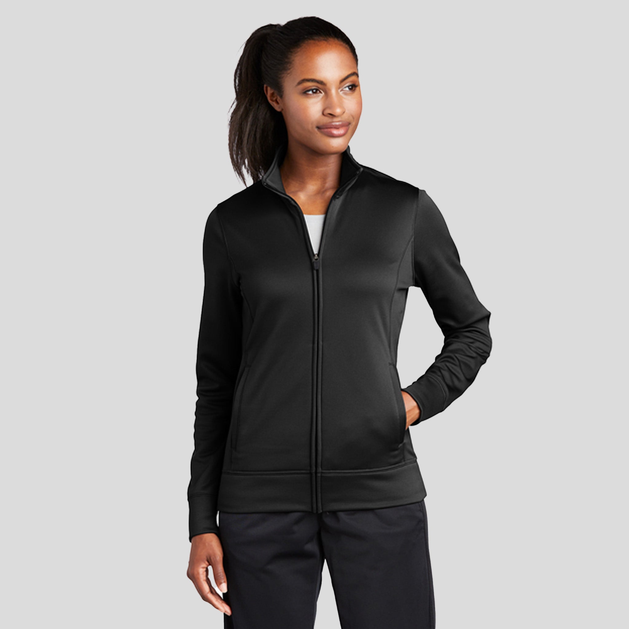 Women's Sport-Wick® Fleece Full-Zip Jacket | Black