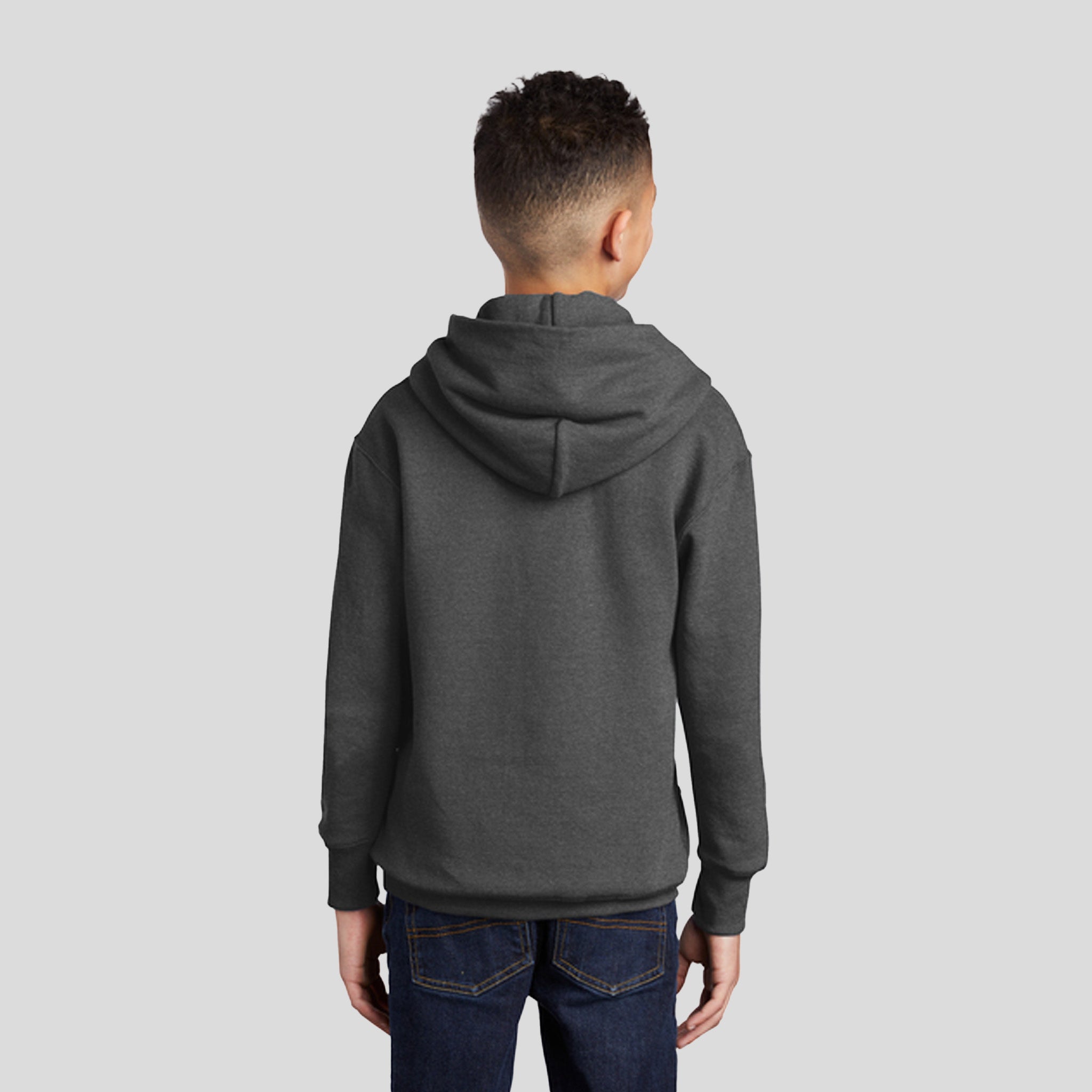 Youth Core Fleece Pullover Hooded Sweatshirt | Dark Heather Grey