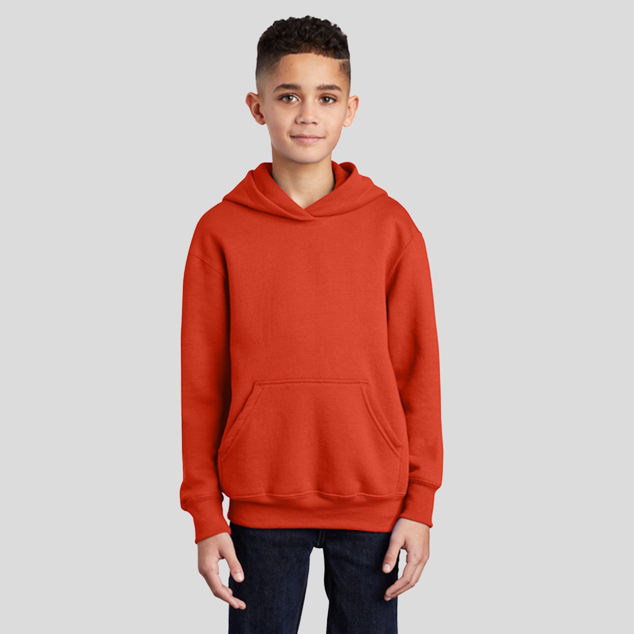 Youth Core Fleece Pullover Hooded Sweatshirt | Orange