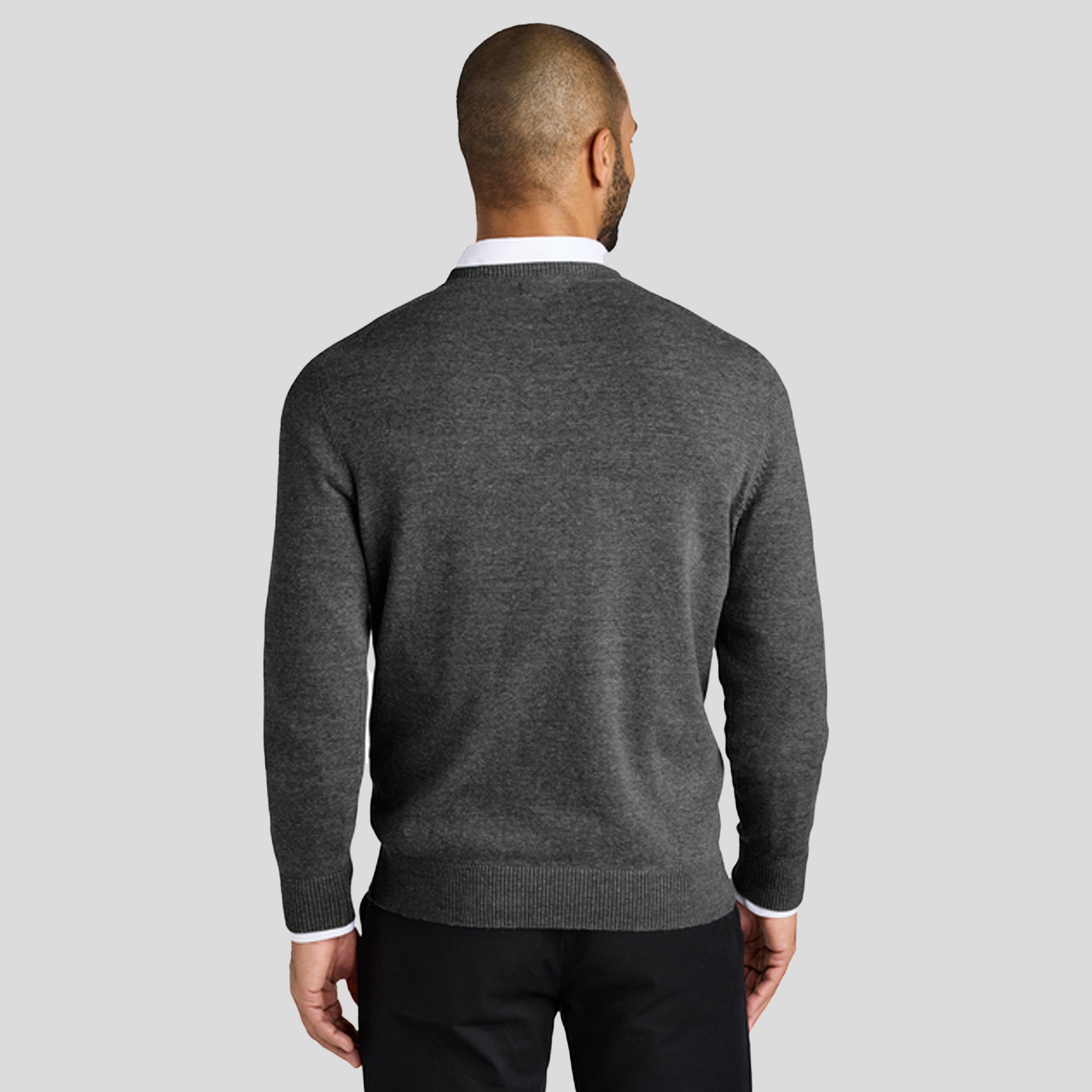 Easy Care V-Neck Sweater | Charcoal Heather