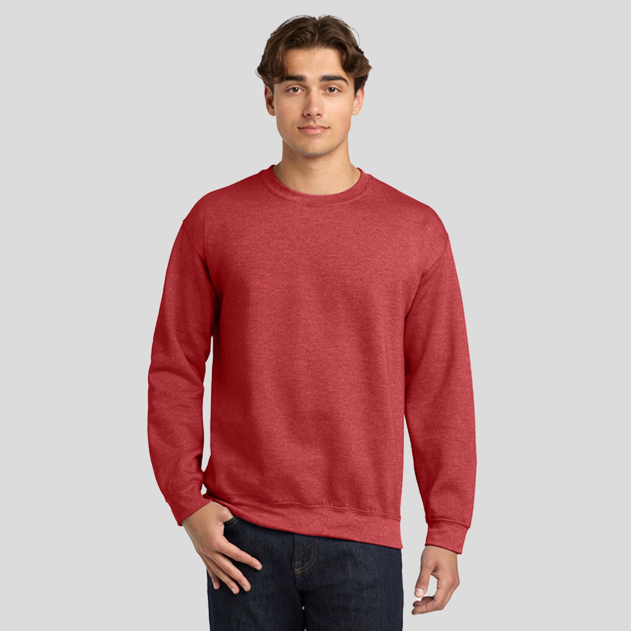 Heavy Blend™ Crewneck Sweatshirt | Heather Scarlet Red