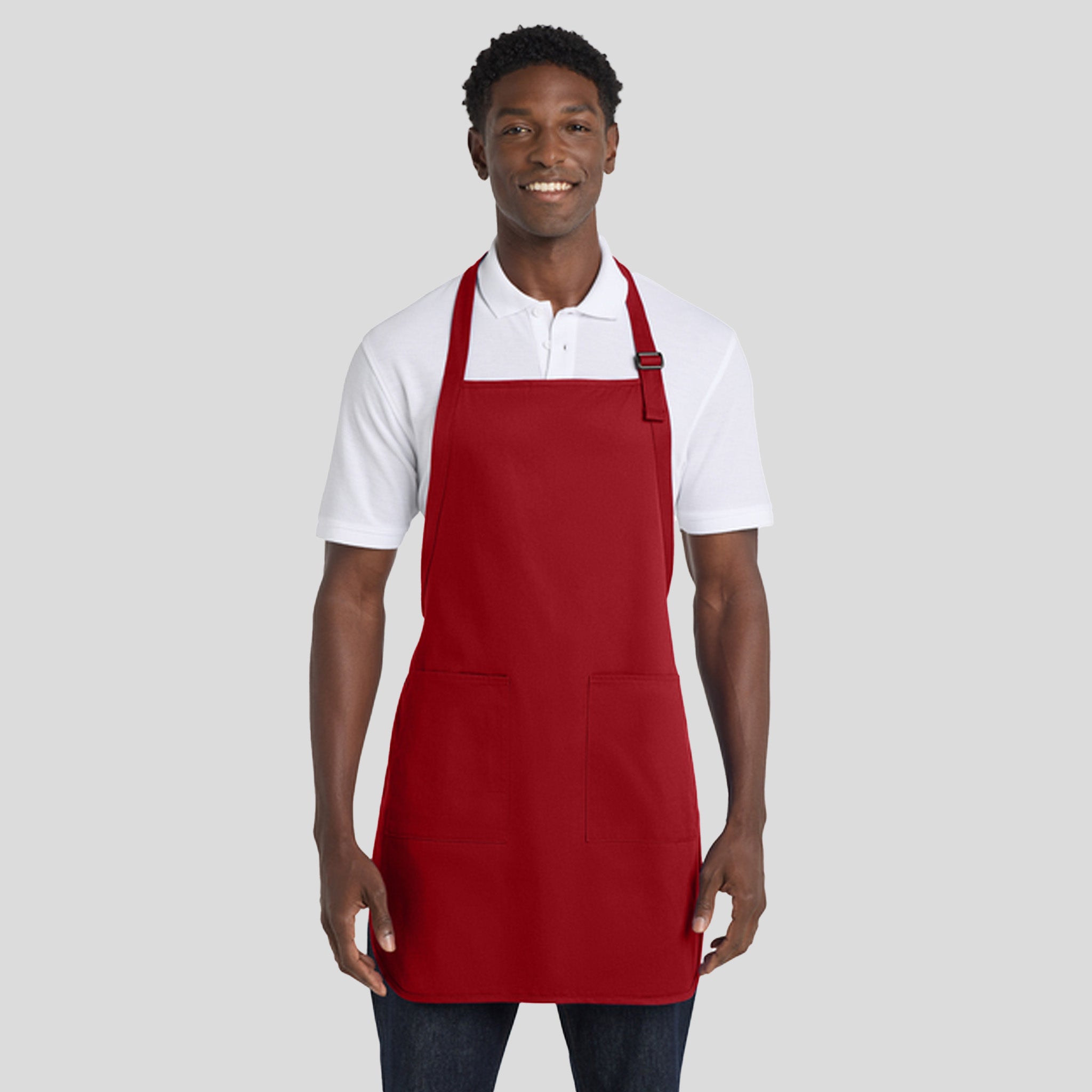 Full-Length Apron with Pockets | Red