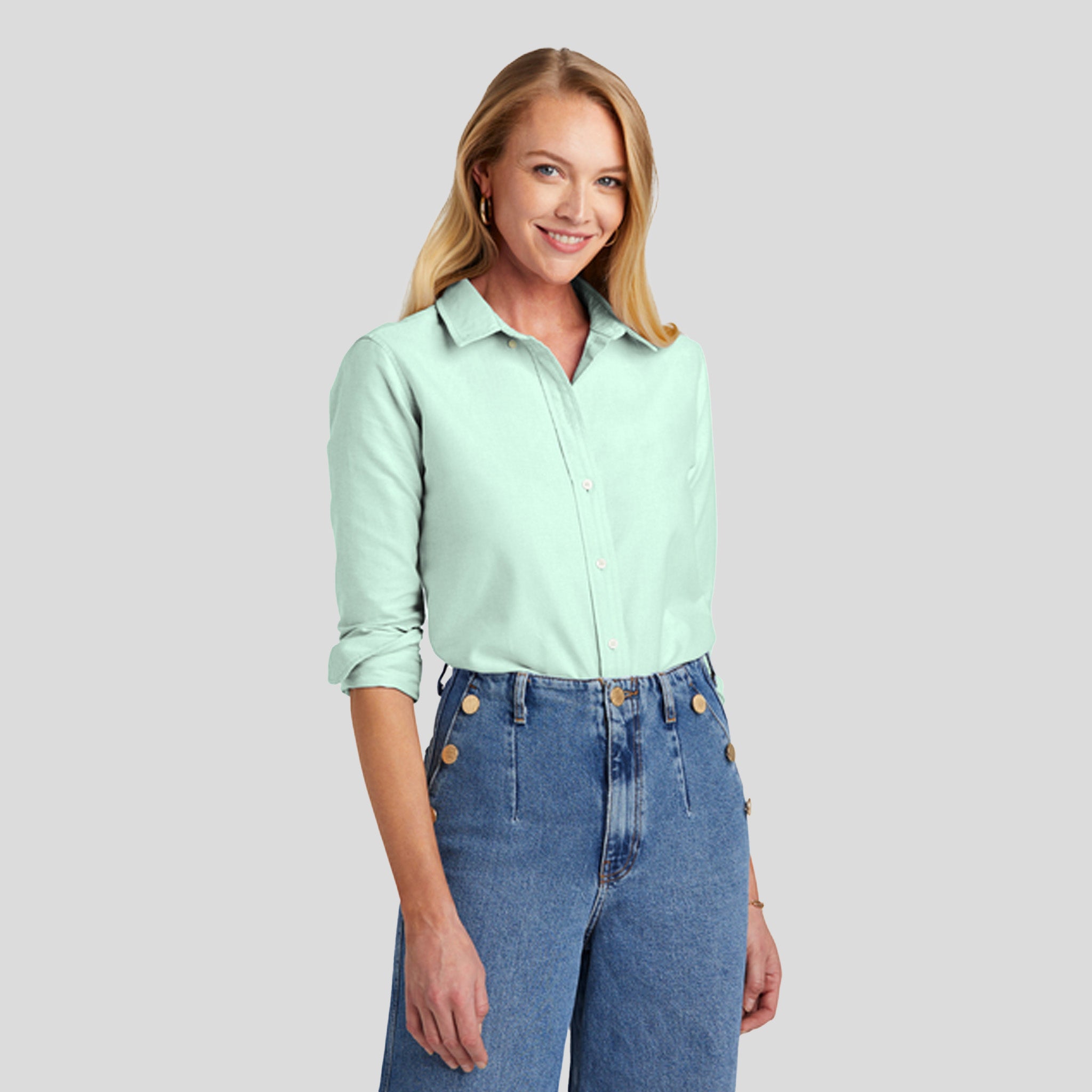 Women’s Casual Oxford Cloth Shirt | Soft Mint