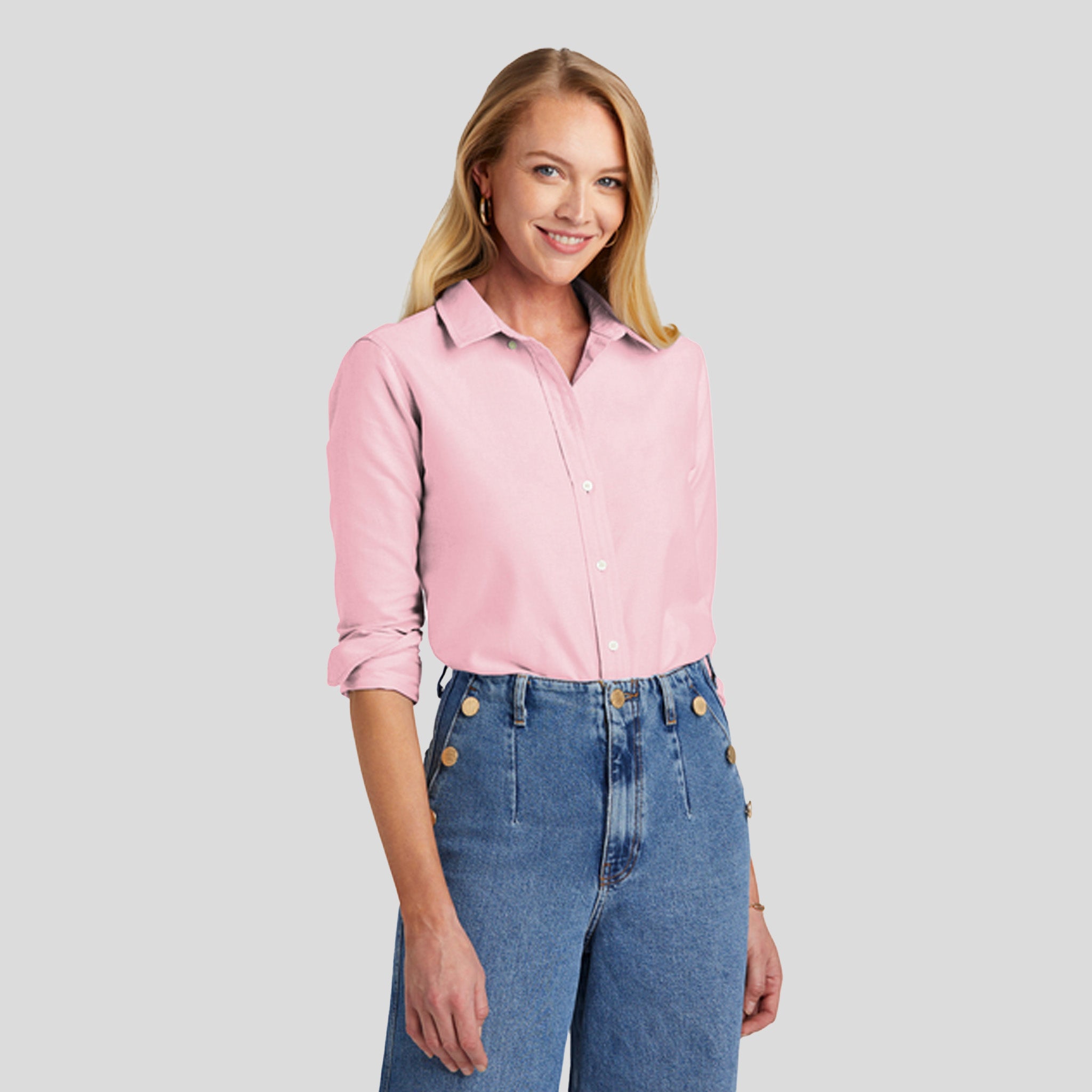 Women’s Casual Oxford Cloth Shirt | Soft Pink