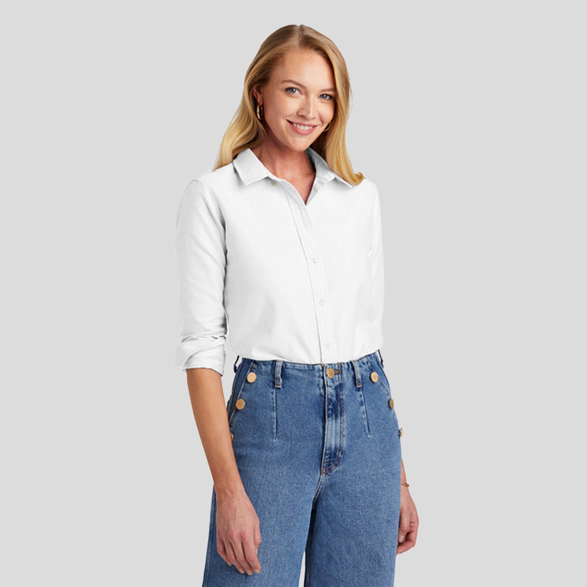 Women’s Casual Oxford Cloth Shirt | White
