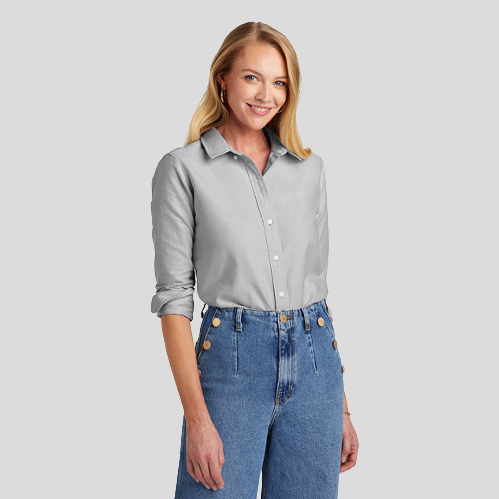 Women’s Casual Oxford Cloth Shirt | Windsor Grey