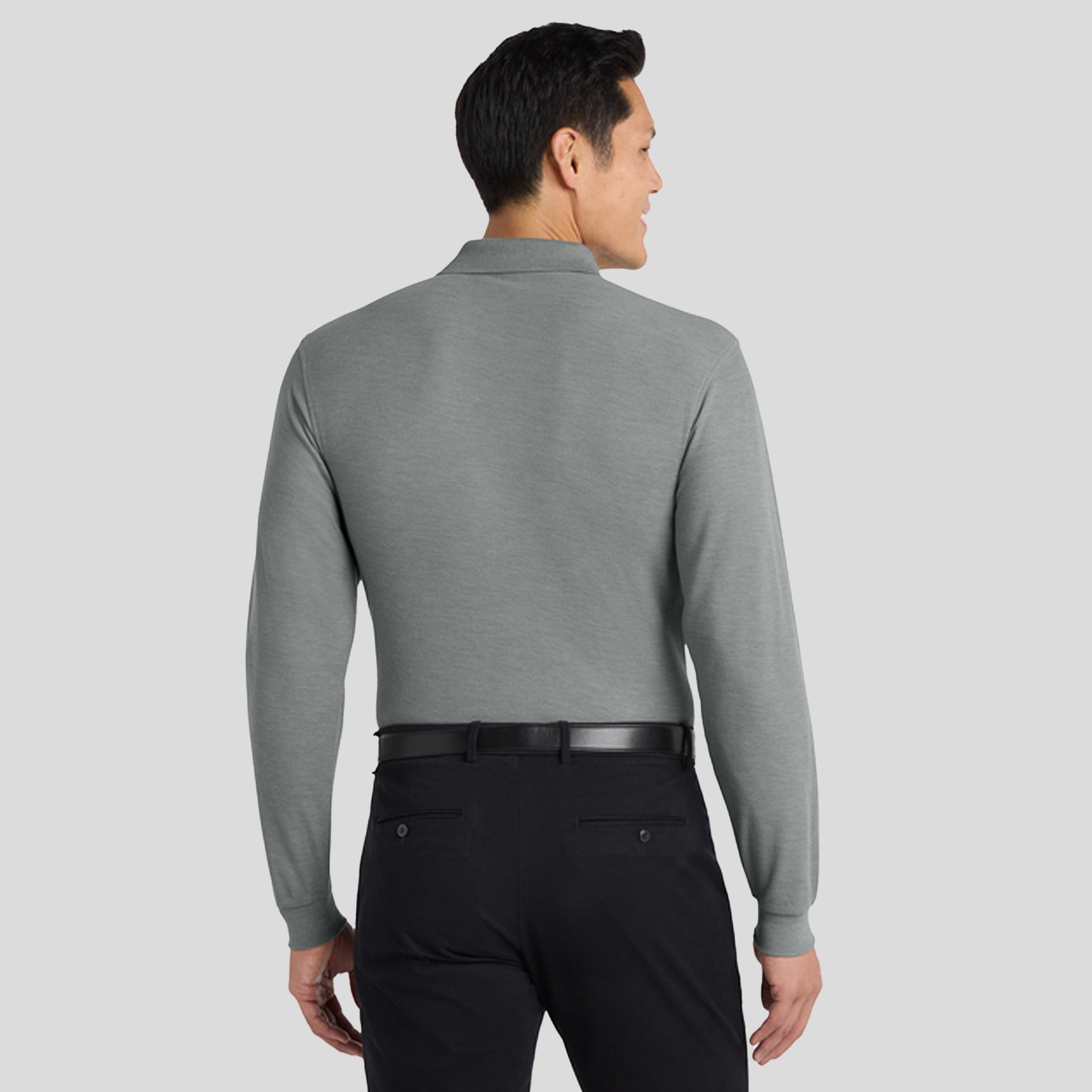 Silk Touch™ Long Sleeve Polo | Cool Grey