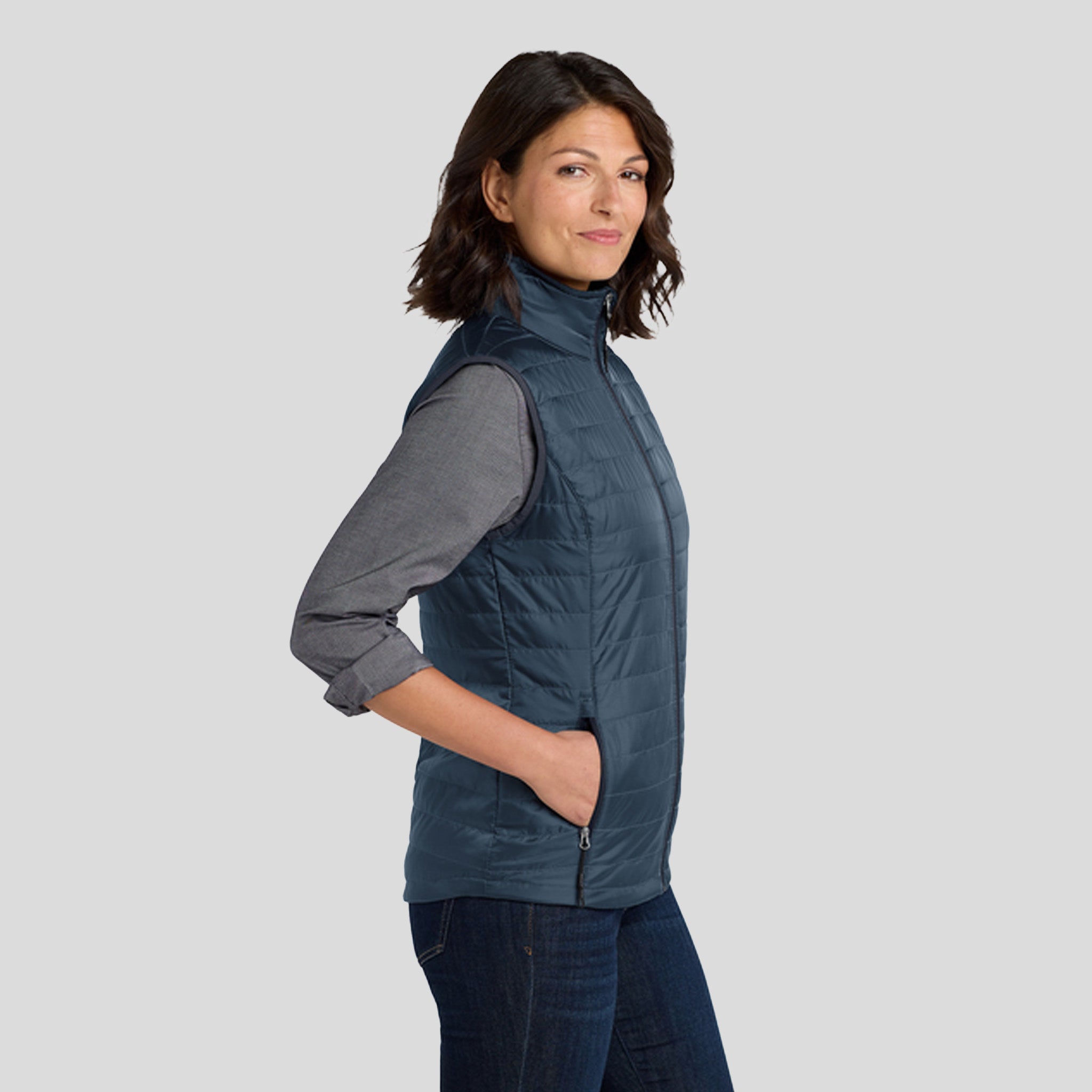 Women's Packable Puffy Vest | Navy
