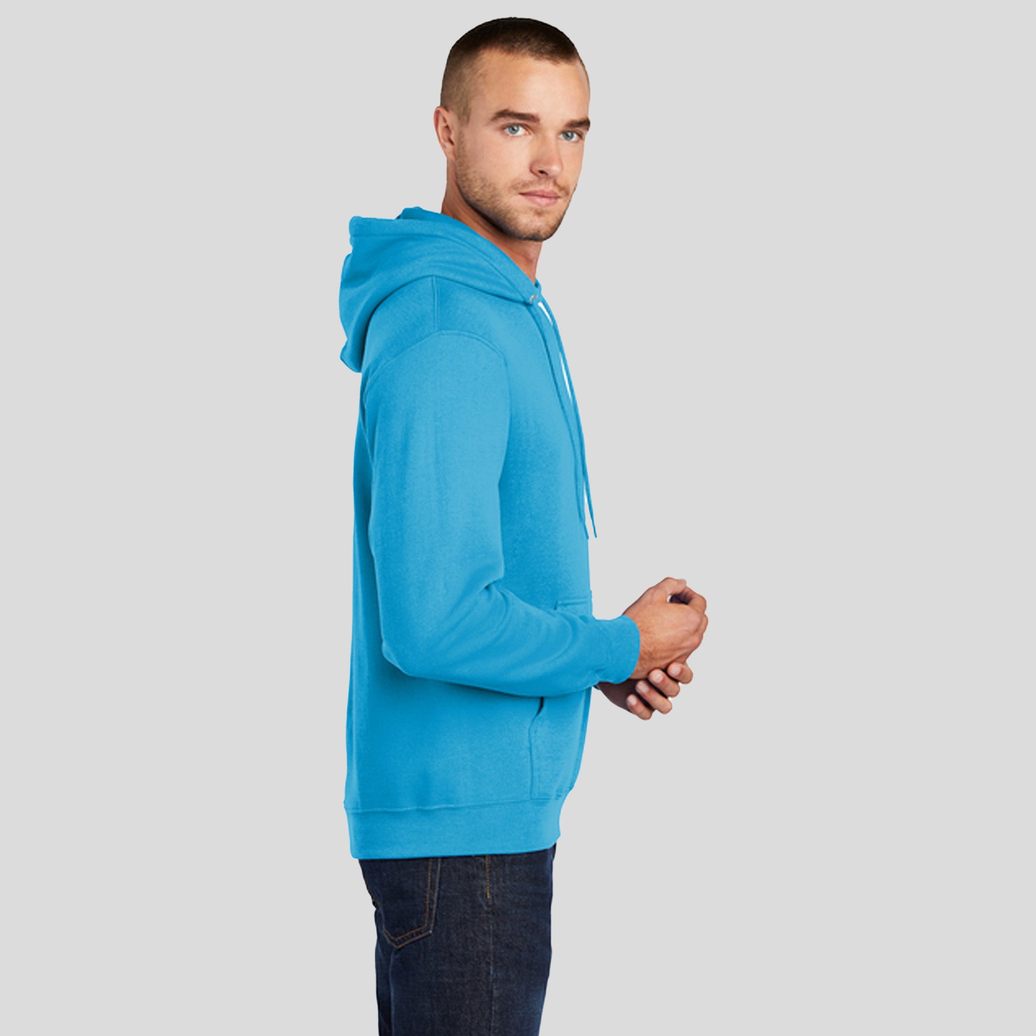 Core Fleece Pullover Hooded Sweatshirt | Neon Blue