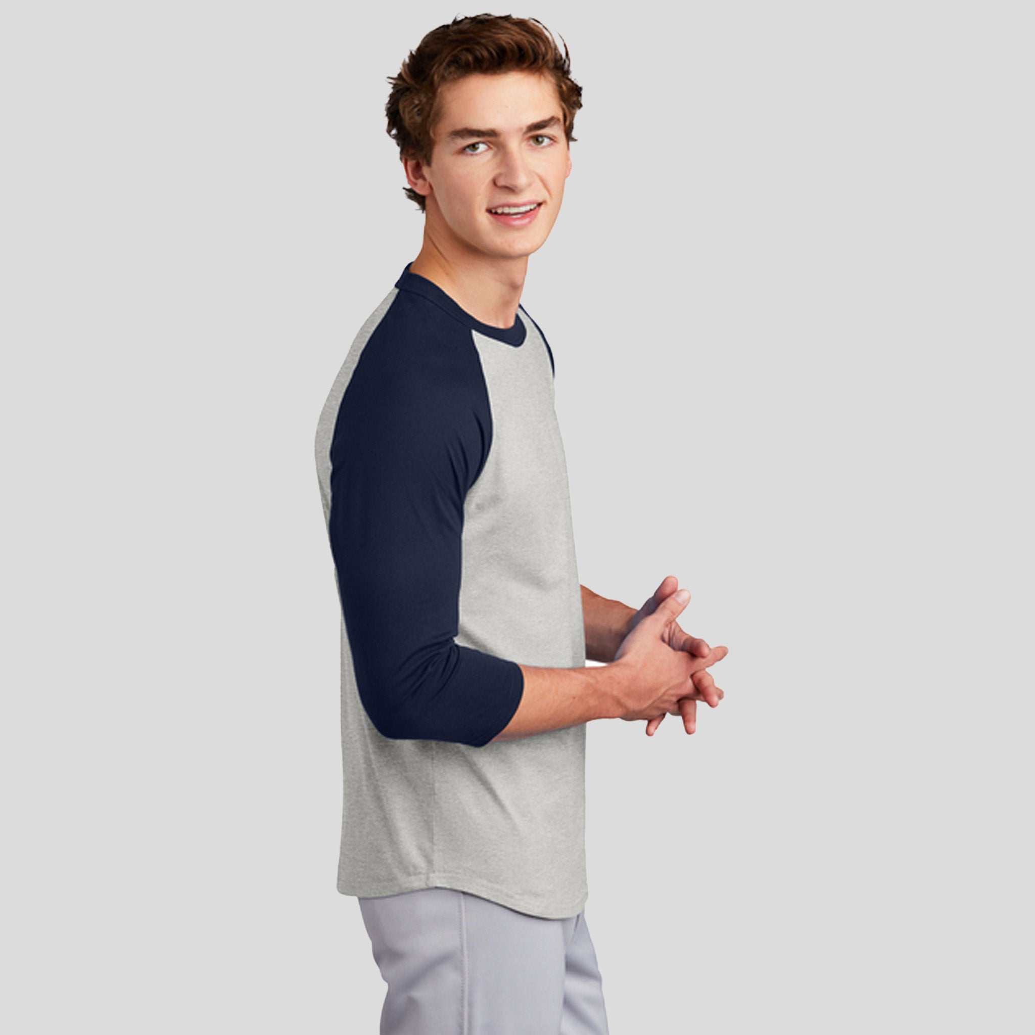 Colorblock Raglan Jersey | Heather Grey/Navy