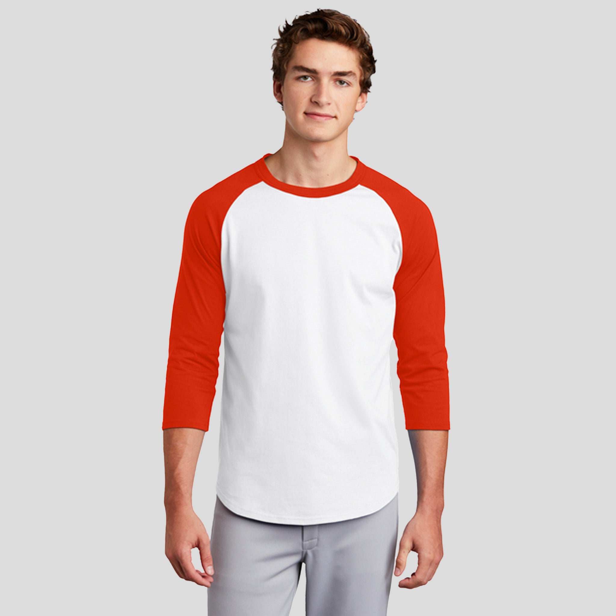 Colorblock Raglan Jersey | White/Deep Orange
