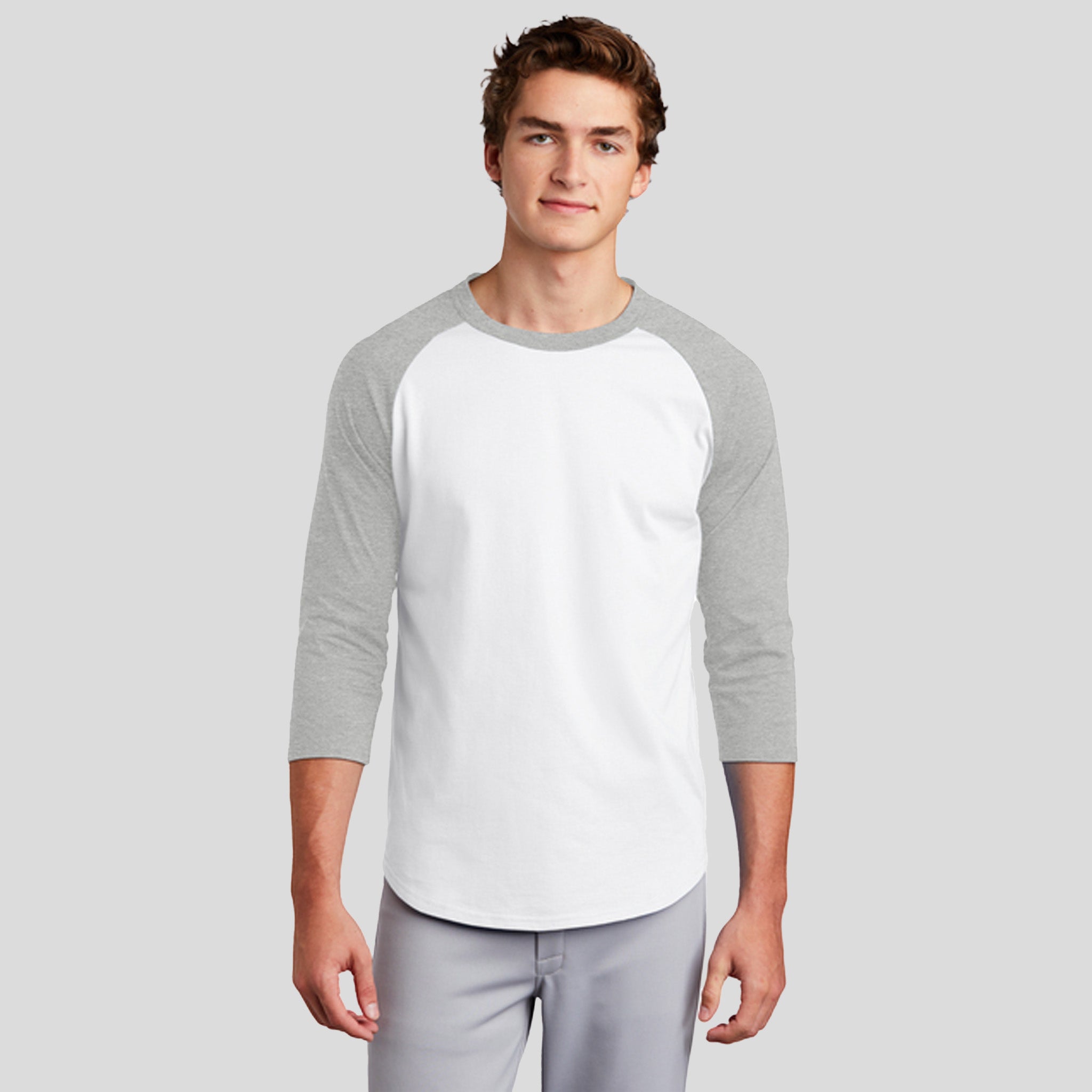 Colorblock Raglan Jersey | White/Heather Grey