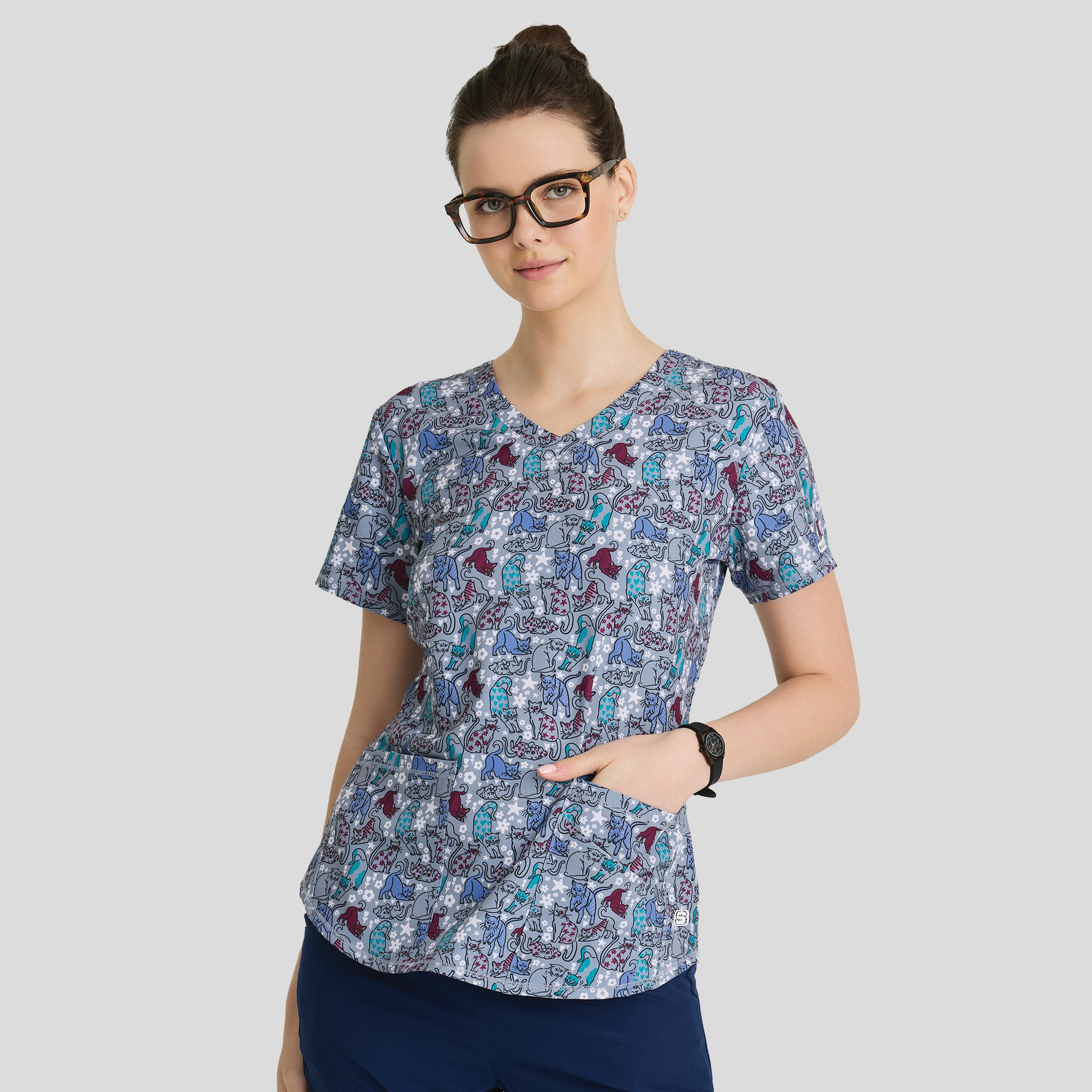 Essence V-Neck Animal Print Top | Perr Pattern