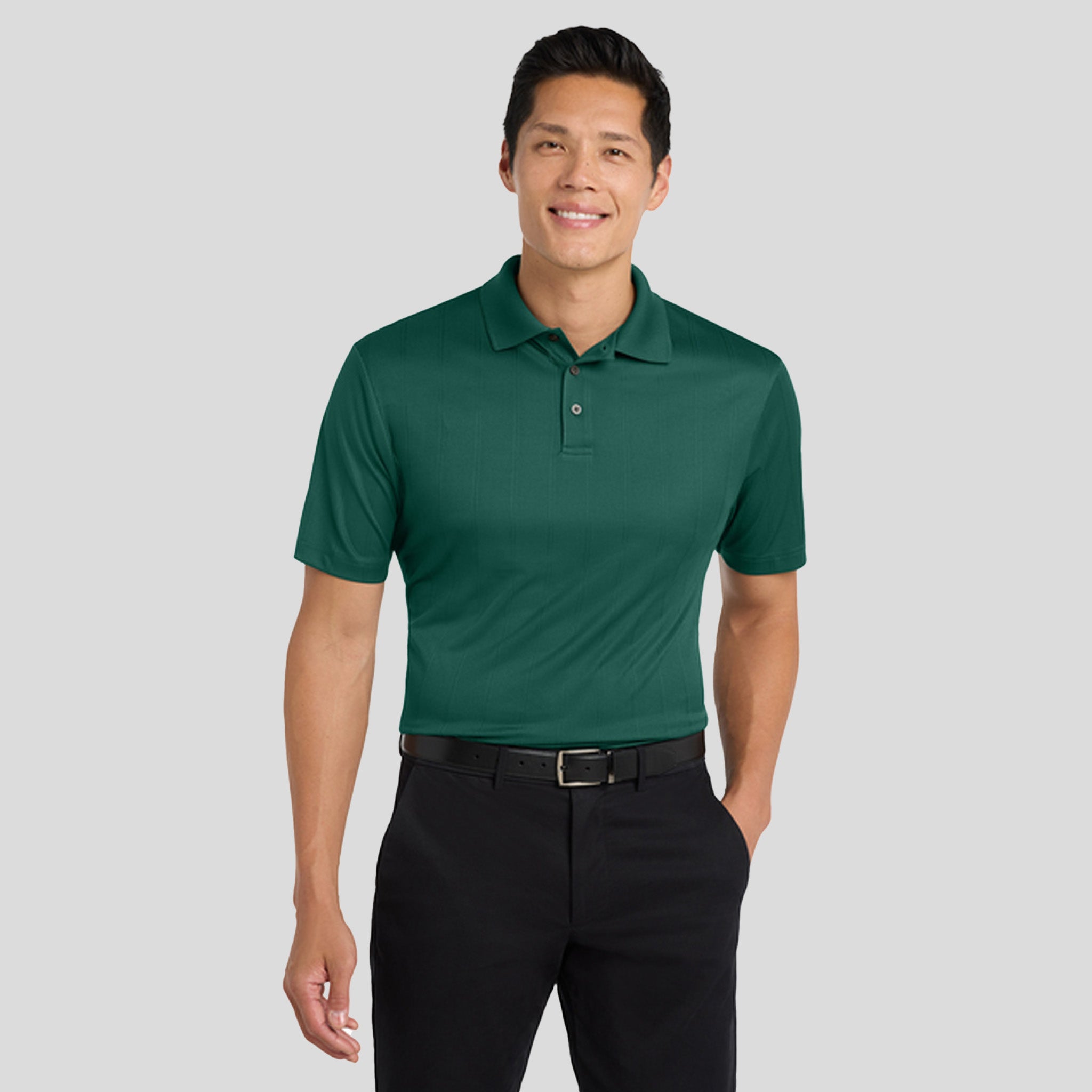 Performance Fine Jacquard Polo | Green Glen