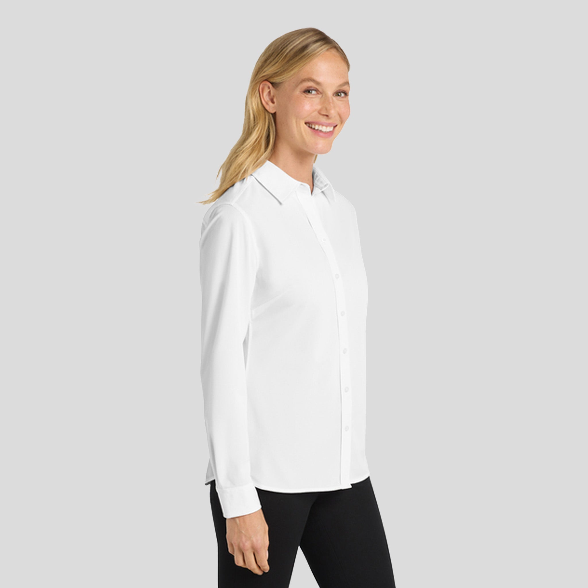 Women's Dimension Knit Dress Shirt | White