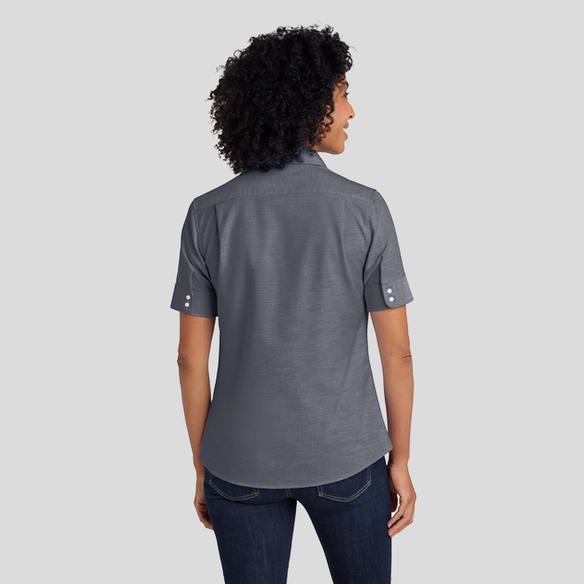 Women's Short Sleeve SuperPro™ Oxford Shirt | Black