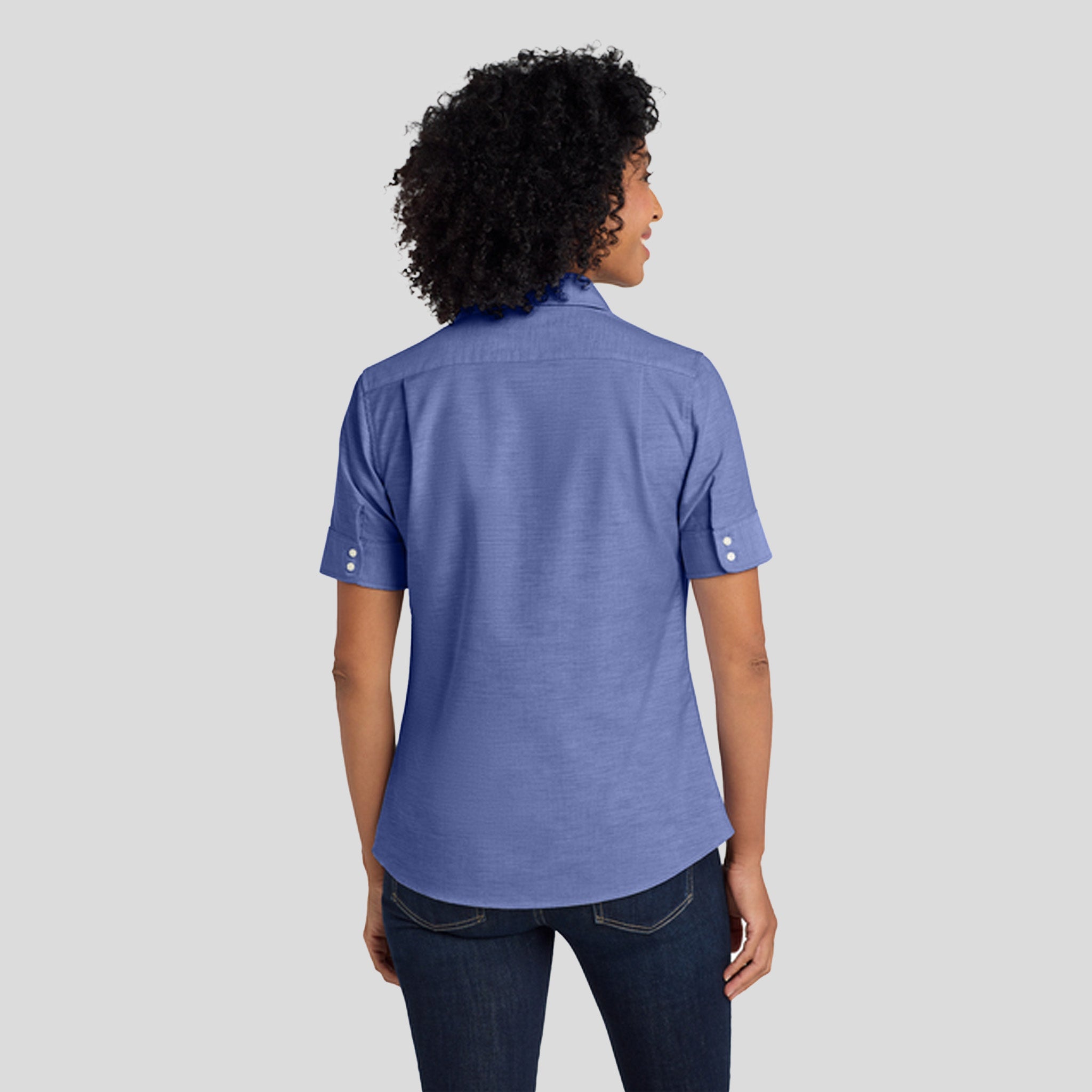 Women's Short Sleeve SuperPro™ Oxford Shirt | Navy