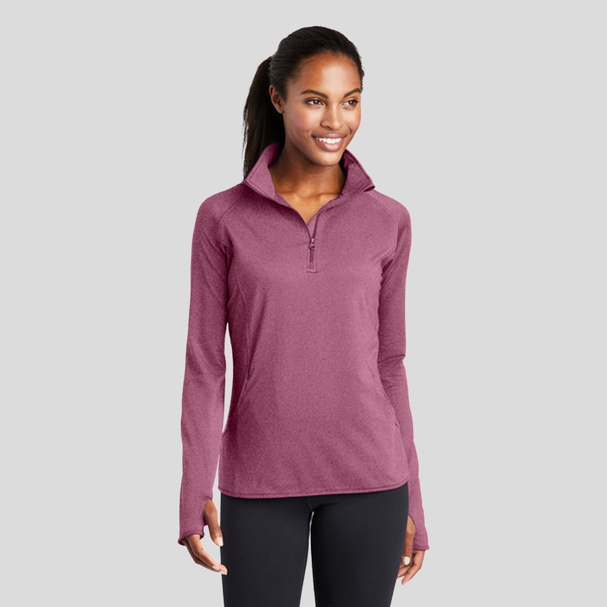 Women's Sport-Wick® Stretch 1/4-Zip Pullover | Pink Rush Heather