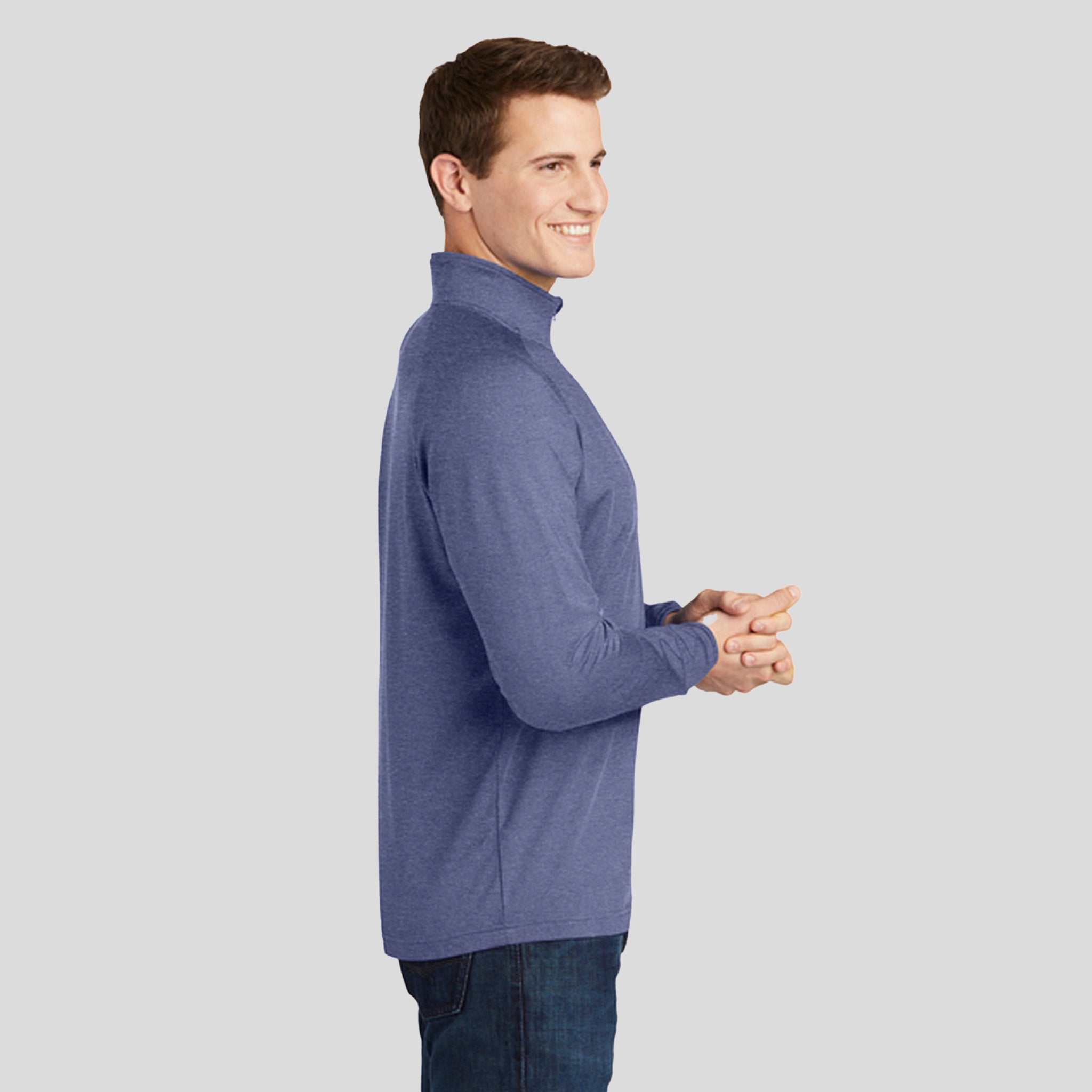 Sport-Wick® Stretch 1/4-Zip Pullover | True Navy Heather